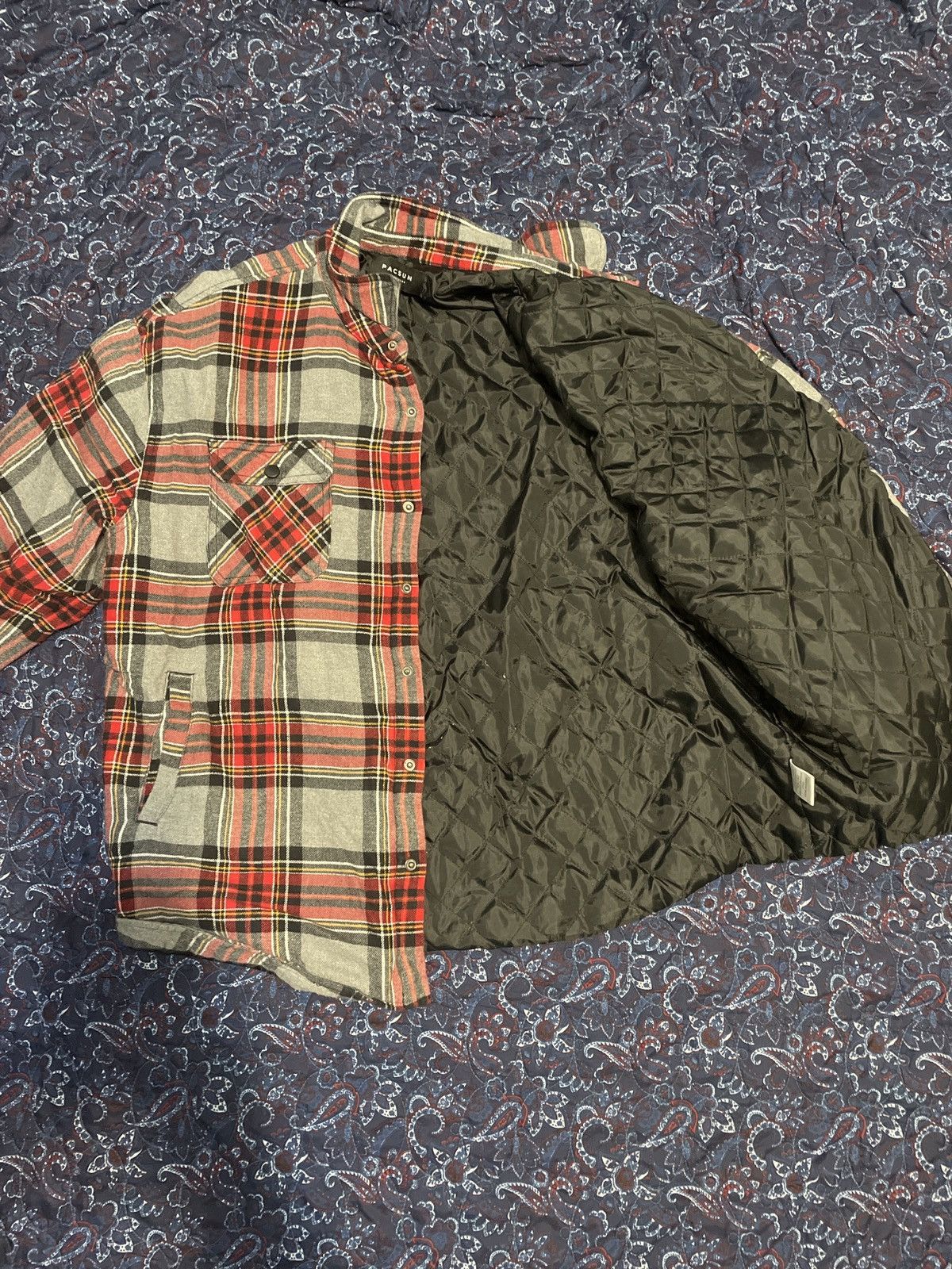 Pacsun Pacsun Red/Gray Flannel Jacket Size US L / EU 52-54 / 3 - 4 Thumbnail
