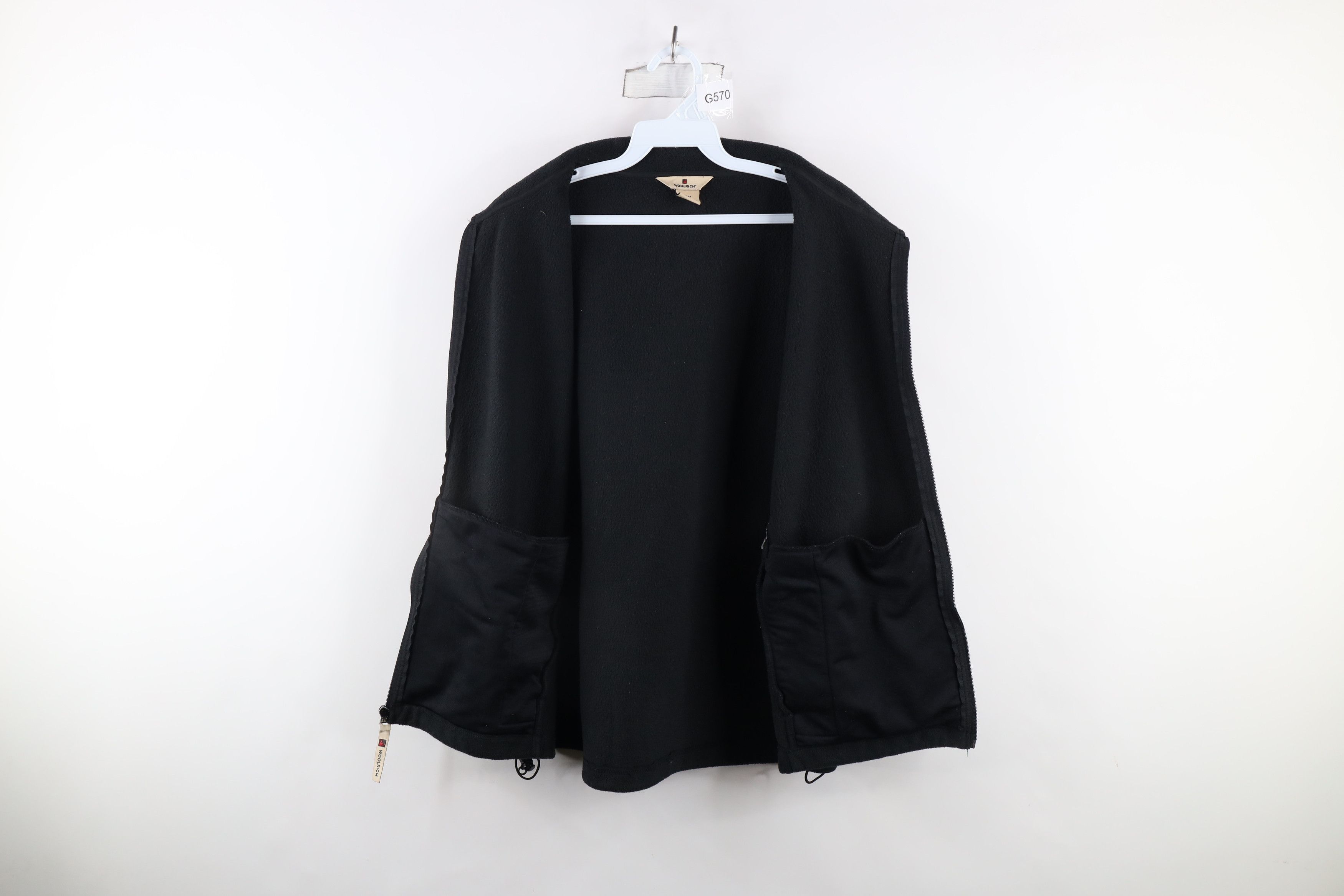 Vintage × Woolrich Woolen Mills Vintage 90s Woolrich Faded Full Zip Fleece Vest Jacket Black Size US L / EU 52-54 / 3 - 9 Thumbnail