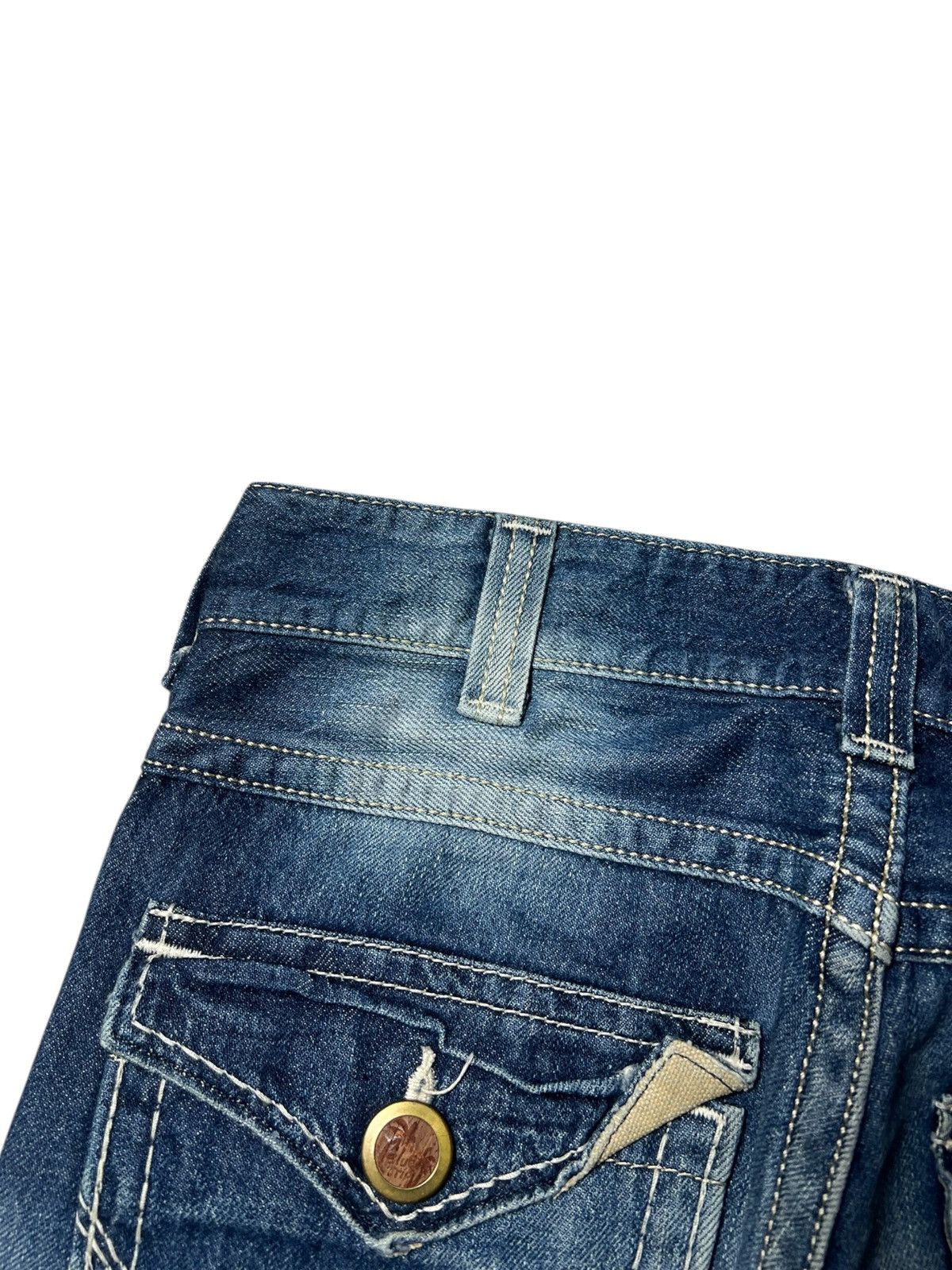 Edwin Vintage Edwin Blue Trip Destroyed Washed Flared Pants Size US 32 / EU 48 - 12 Thumbnail