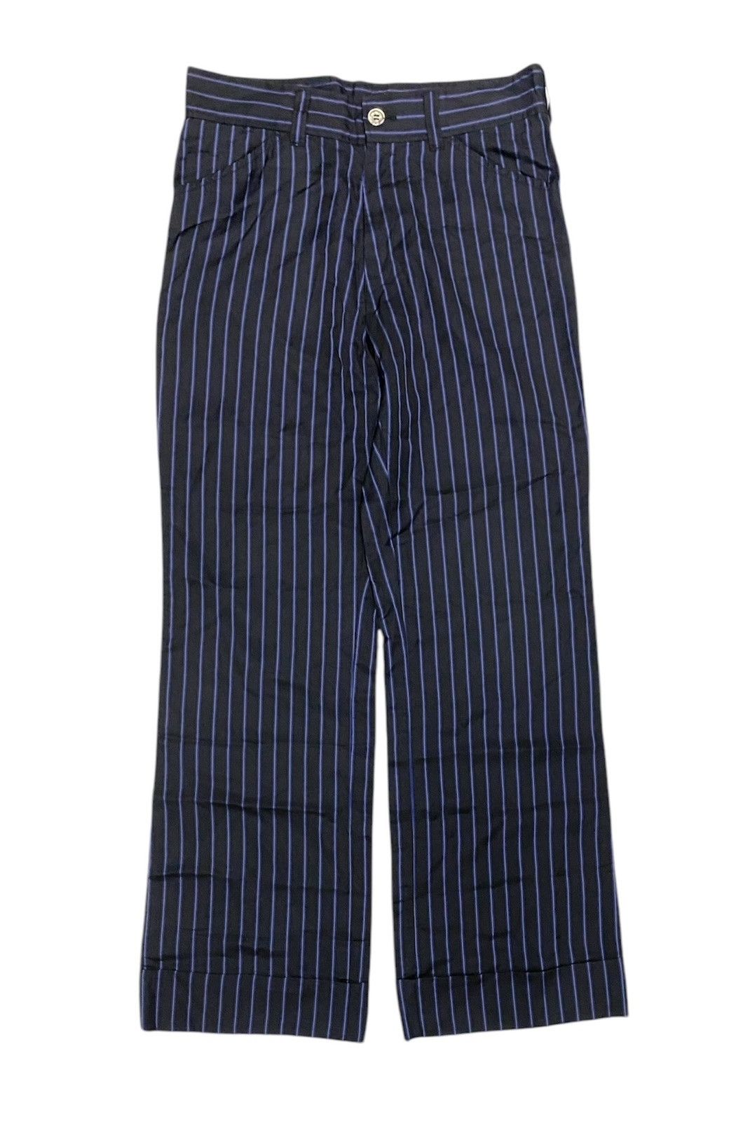 Comme des Garcons × Tricot Comme des Garcons SS03 Tricot neon stripe 100% cupro wide leg pants Size 30" / US 8 / IT 44 - 1 Thumbnail