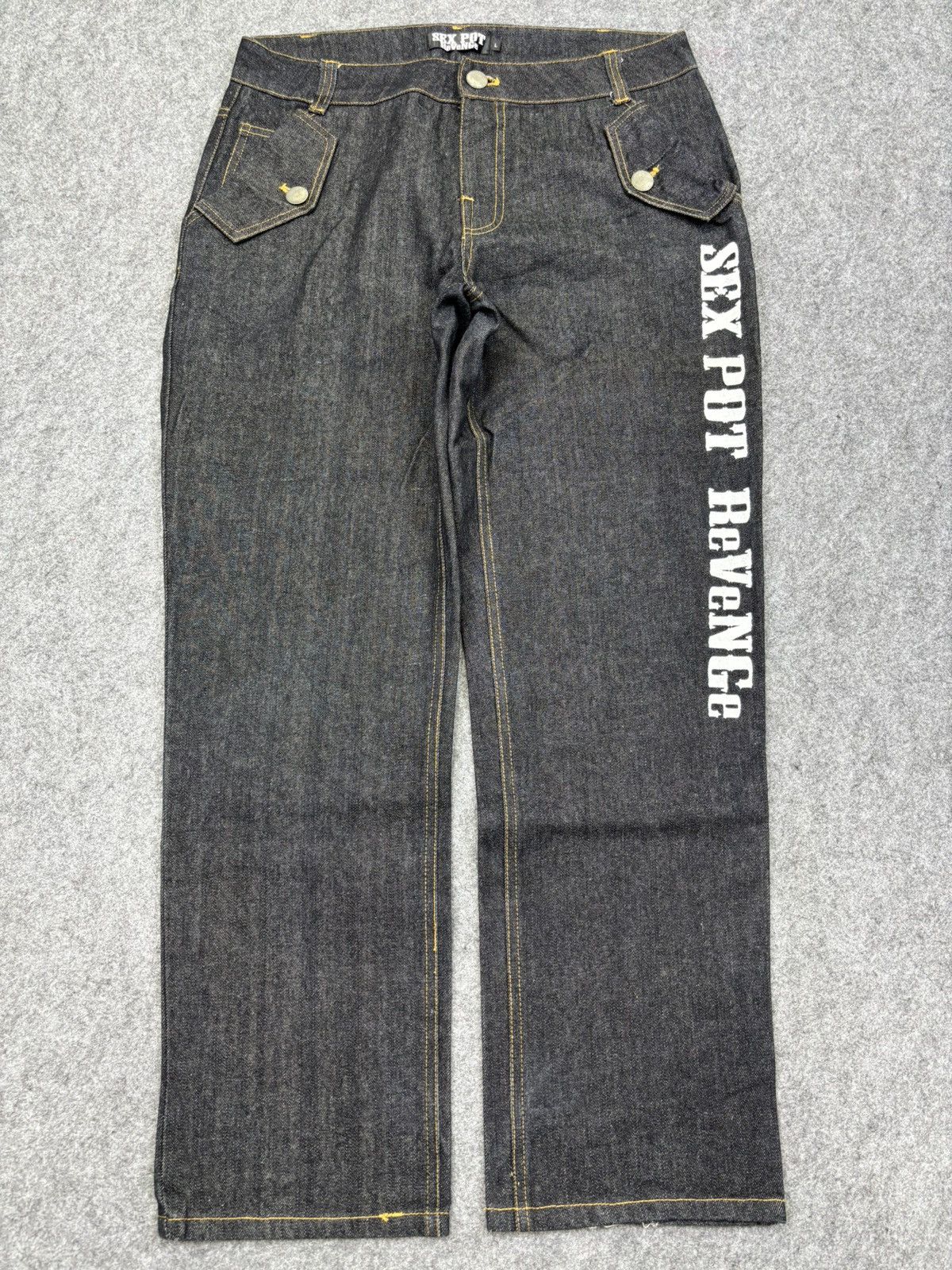 Japanese Brand SEX POT ReVeNGe Japan Punk Spell Out Logo Denim F741 Size US 32 / EU 48 - 18 Thumbnail