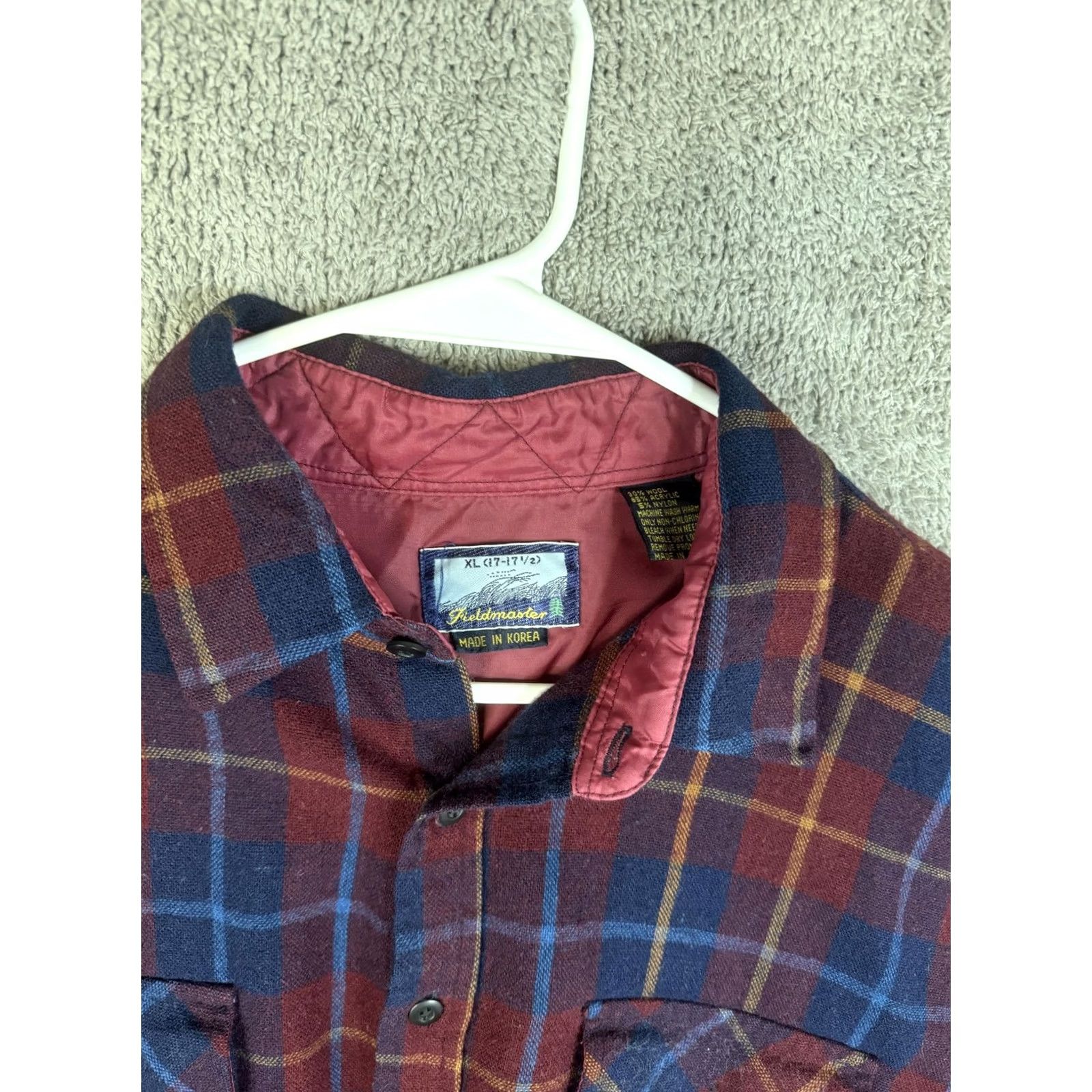 Vintage VINTAGE Fieldmaster Jacket Mens XL Red Blue Plaid Flannel Wool Blend Lined 90s Size US XL / EU 56 / 4 - 6 Thumbnail