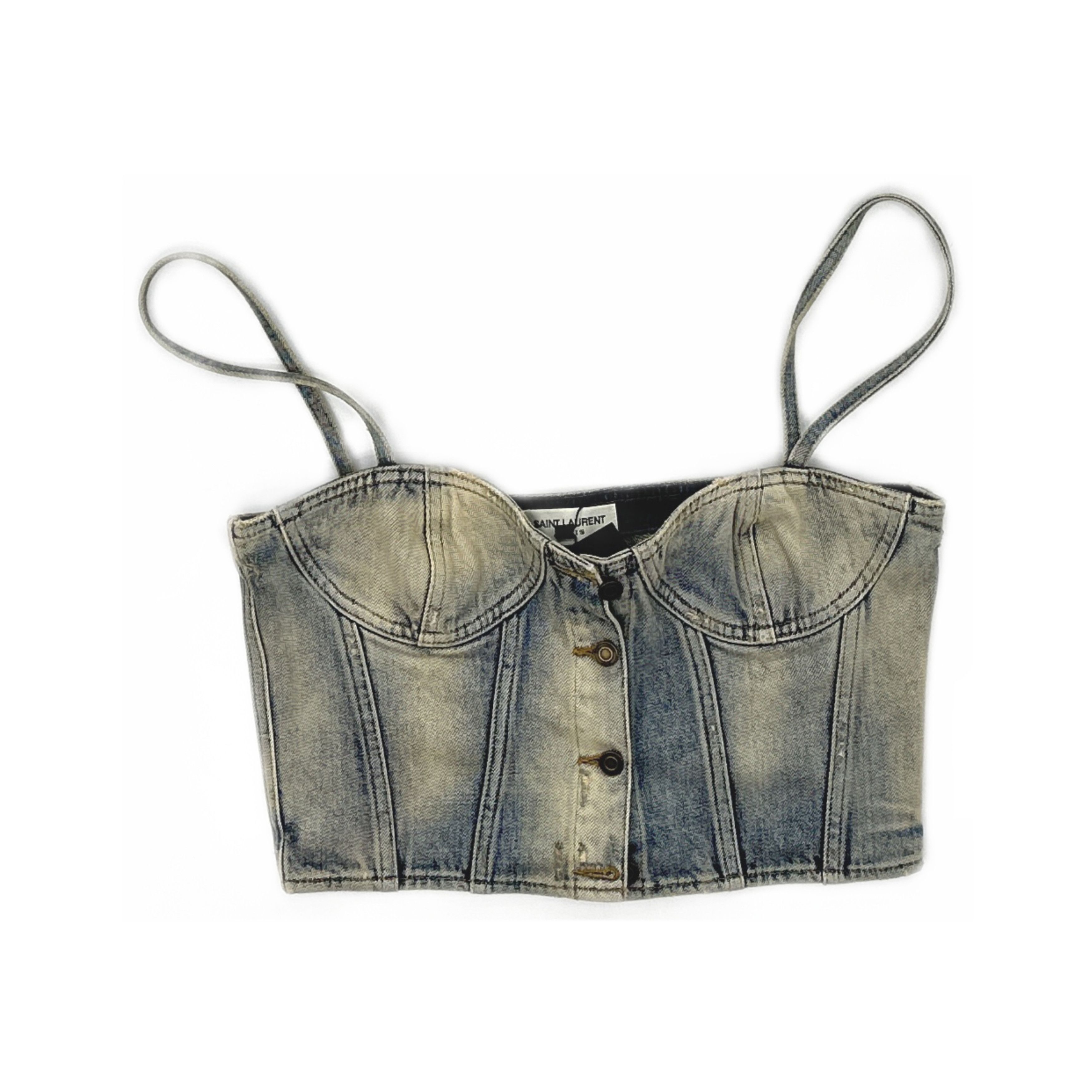 Saint Laurent Paris Saint Laurent Denim Corset Top Size 40 Size M / US 6-8 / IT 42-44 - 1 Thumbnail