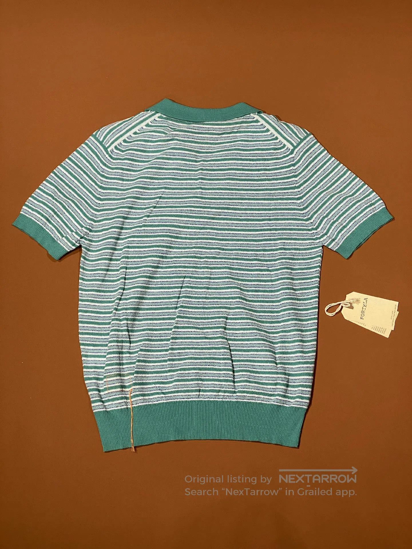 Fortela Fortela Italian Striped Knit Polo Shirt. Size US S / EU 44-46 / 1 - 3 Thumbnail