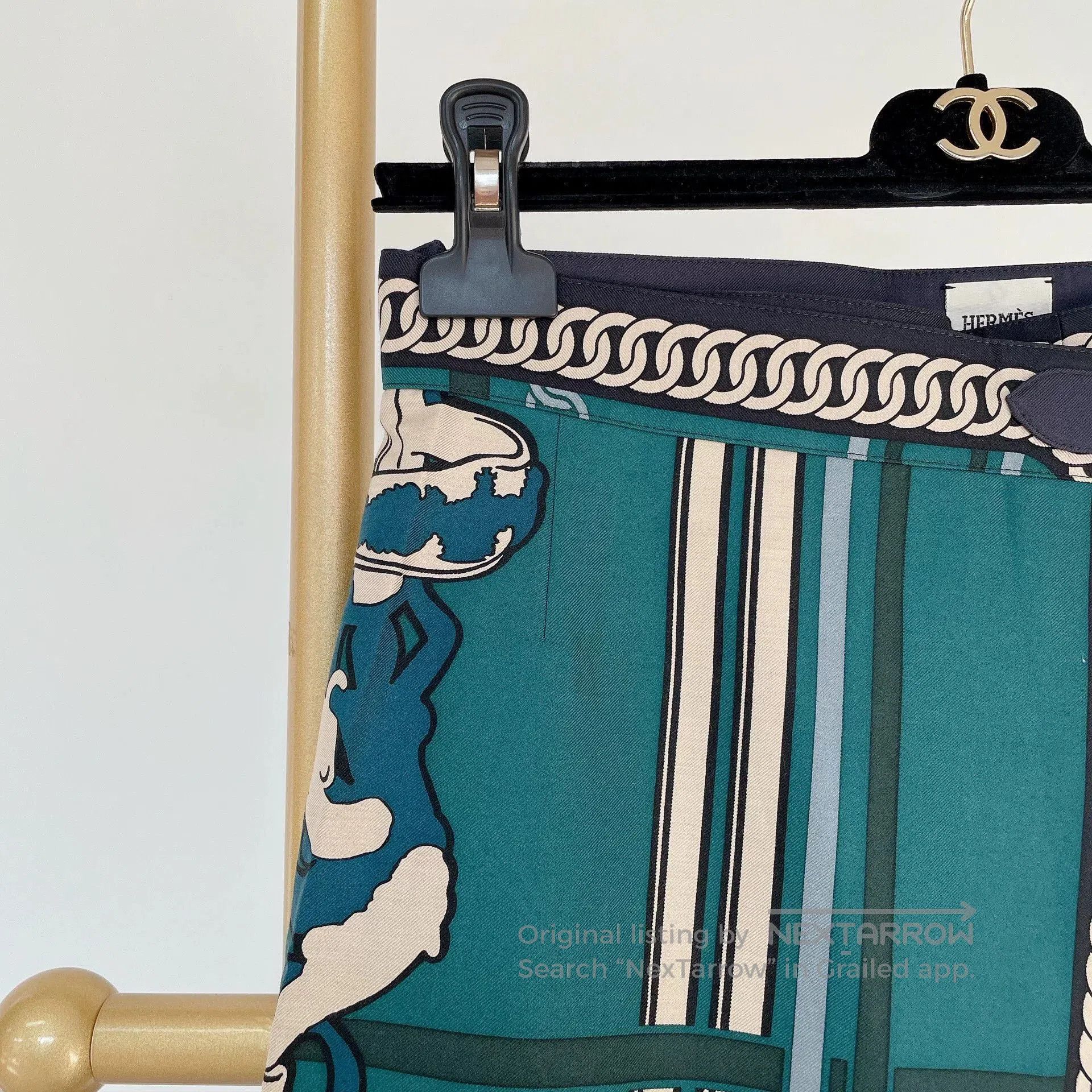 Hermes Hermes Green Printed Skirt. Size US 36 / EU 52 - 3 Thumbnail