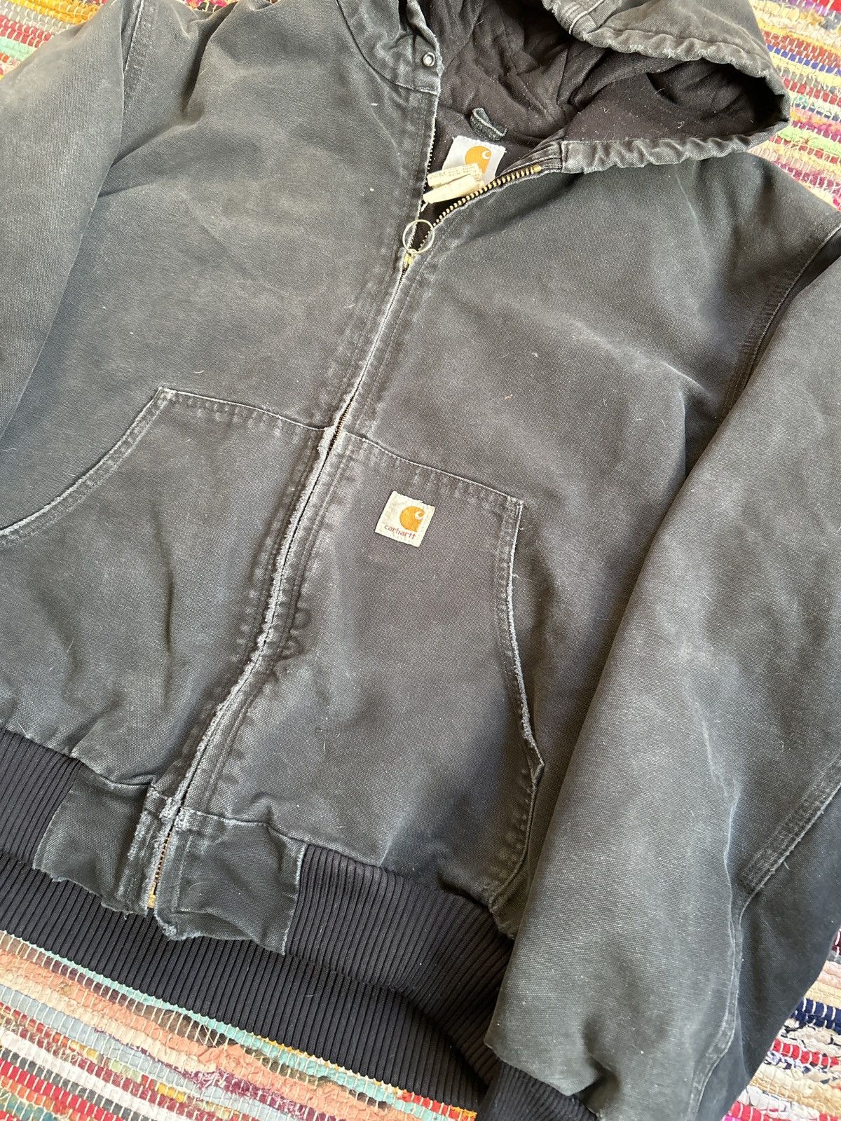 Carhartt Vintage Carhartt Hooded Jacket Size Large Black Size US L / EU 52-54 / 3 - 3 Thumbnail