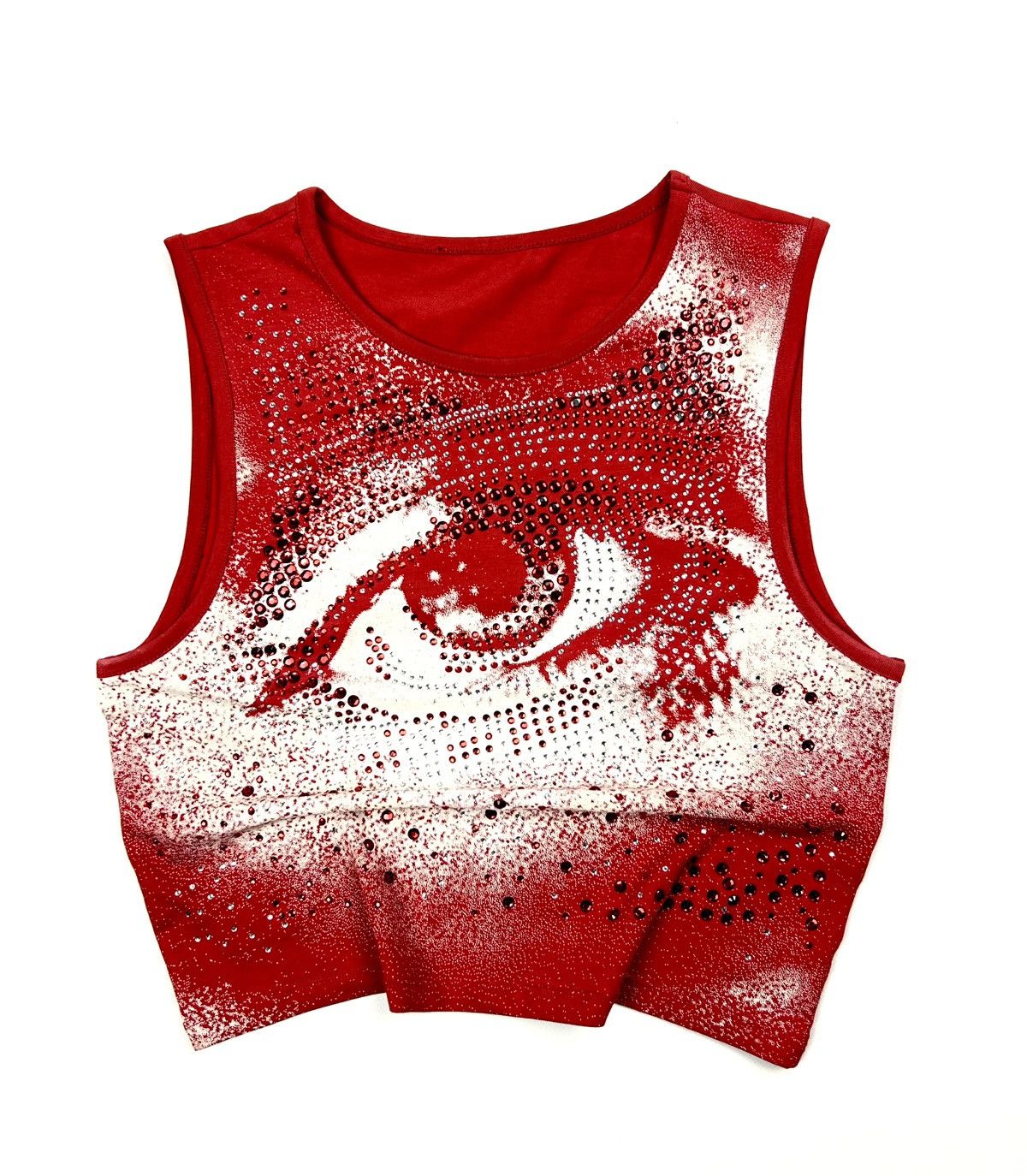 Jaded London JADED LONDON Y2K RETINA RED DIAMANTE EYE TANK TOP T-SHIRT Size S / US 4 / IT 40 - 1 Thumbnail