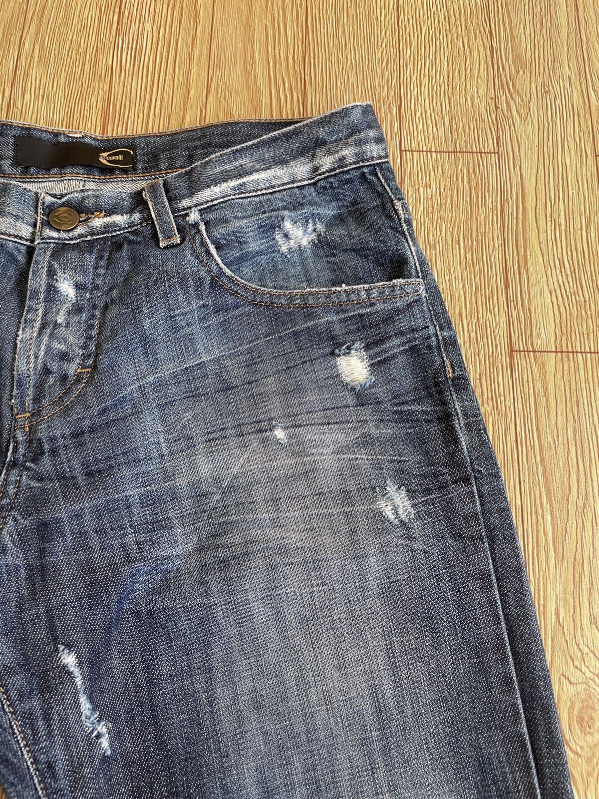 Just Cavalli Rare Design Vintage Brand Just Cavalli Ripped Jeans 2000s Size US 31 - 5 Thumbnail