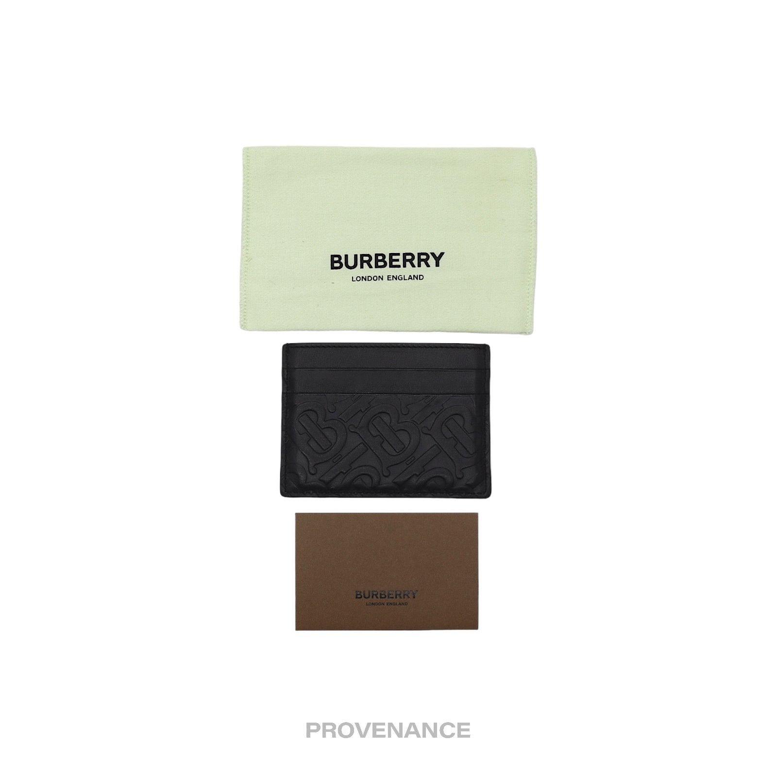 Burberry 🔴 Burberry TB Monogram Card Holder Wallet - Embossed Black Size ONE SIZE - 5 Thumbnail