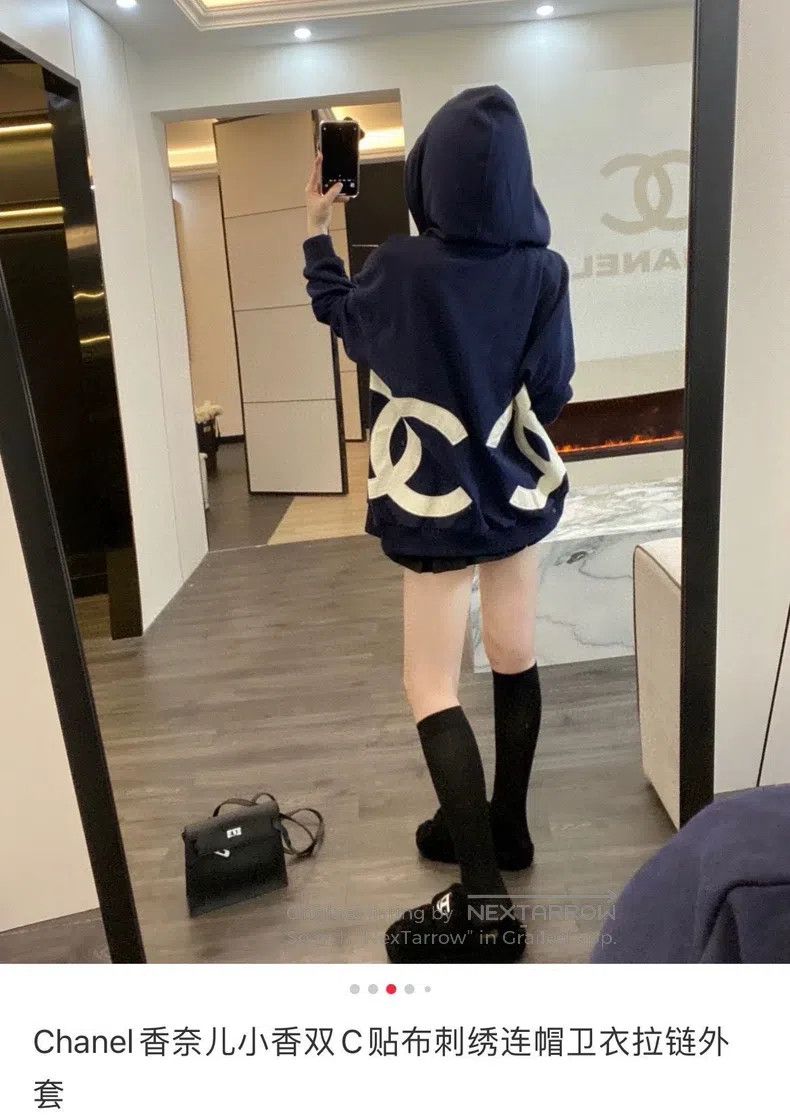 Chanel Chanel Dark blue double c big logo jacket Size XS / US 0-2 / IT 36-38 - 7 Thumbnail