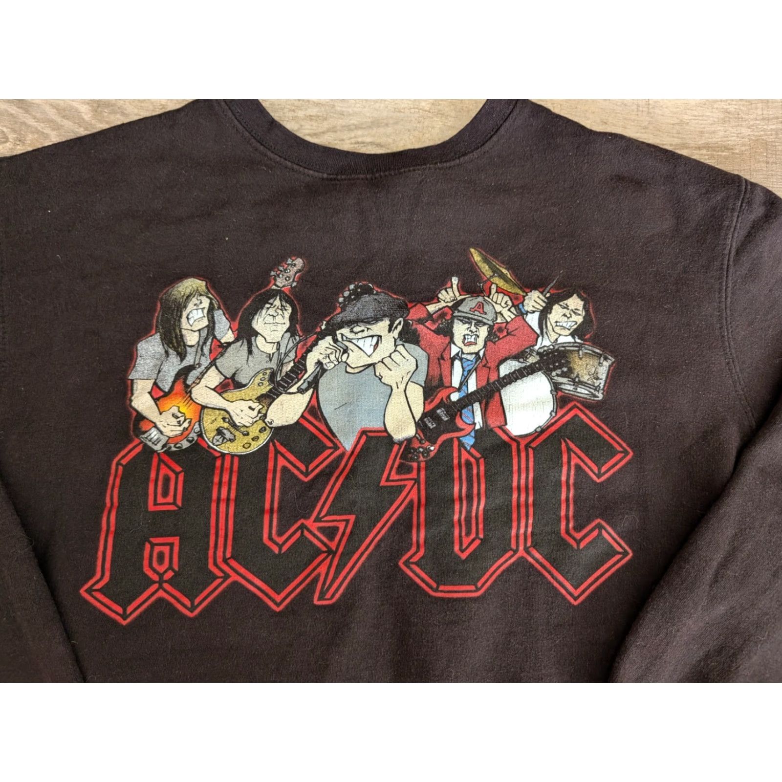 Vintage ACDC Size Small Crewneck Sweatshirt by Tramever Caricature Graphic Band Size S / US 4 / IT 40 - 2 Thumbnail