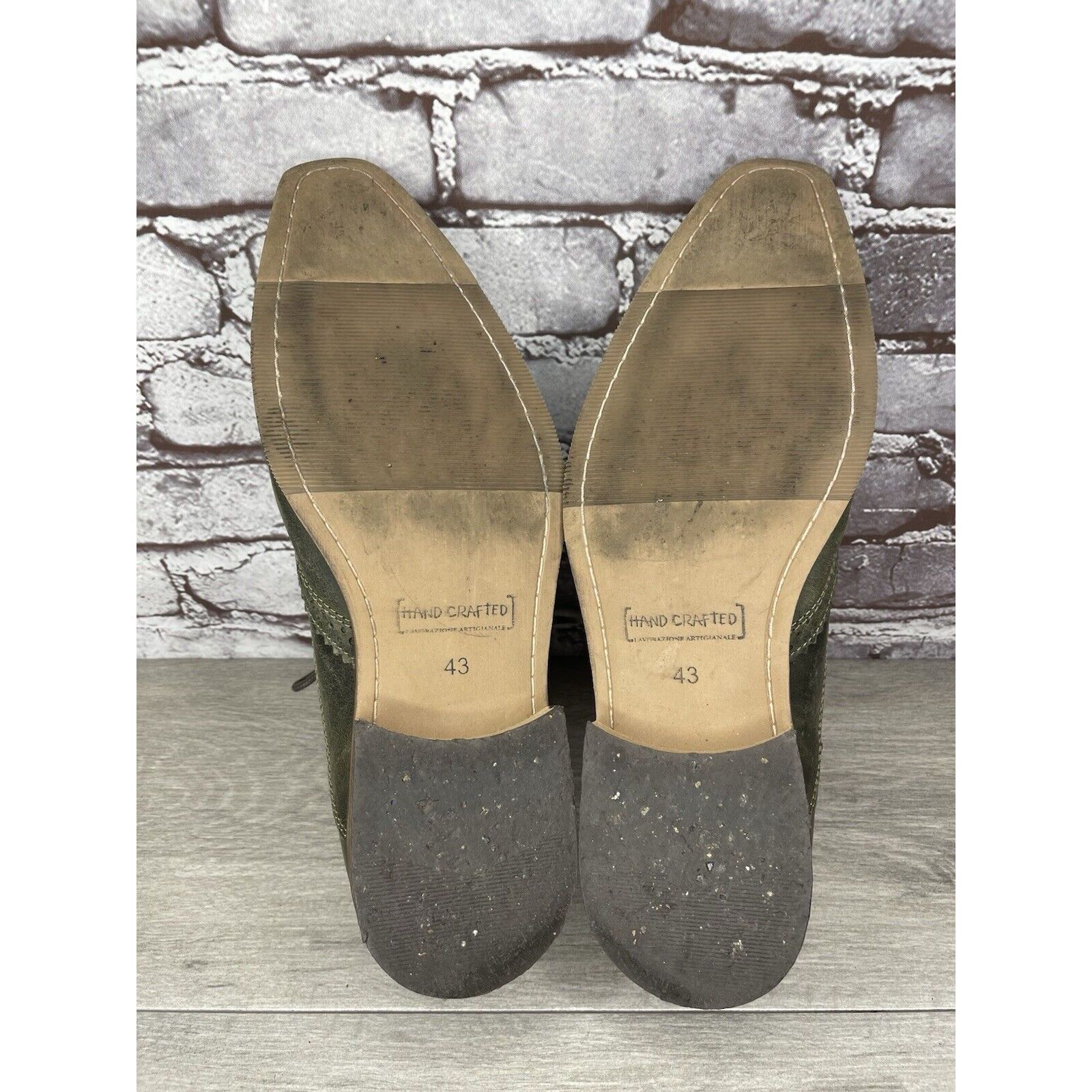 Steve Madden Steve Madden Iggy Green Leather Handcrafted Wingtip Oxfords Size US 10 / EU 43 - 6 Thumbnail