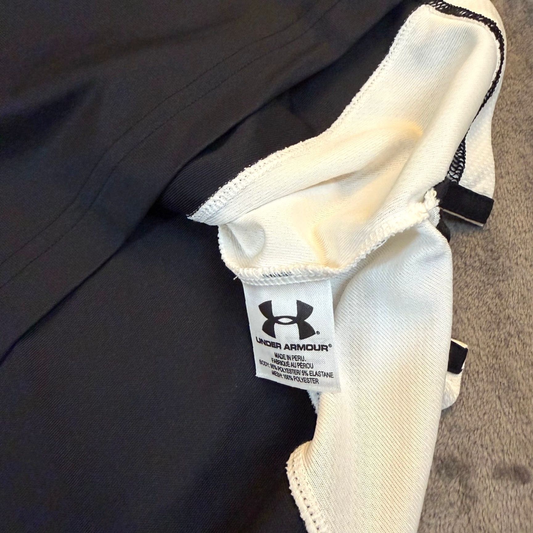 Under Armour Under Armour Polo Shirt Mens L Black White Colorblock Athletic Moisture Wicking Breathable Logo Polo Shirt Golf Gym Training Size US L / EU 52-54 / 3 - 7 Thumbnail