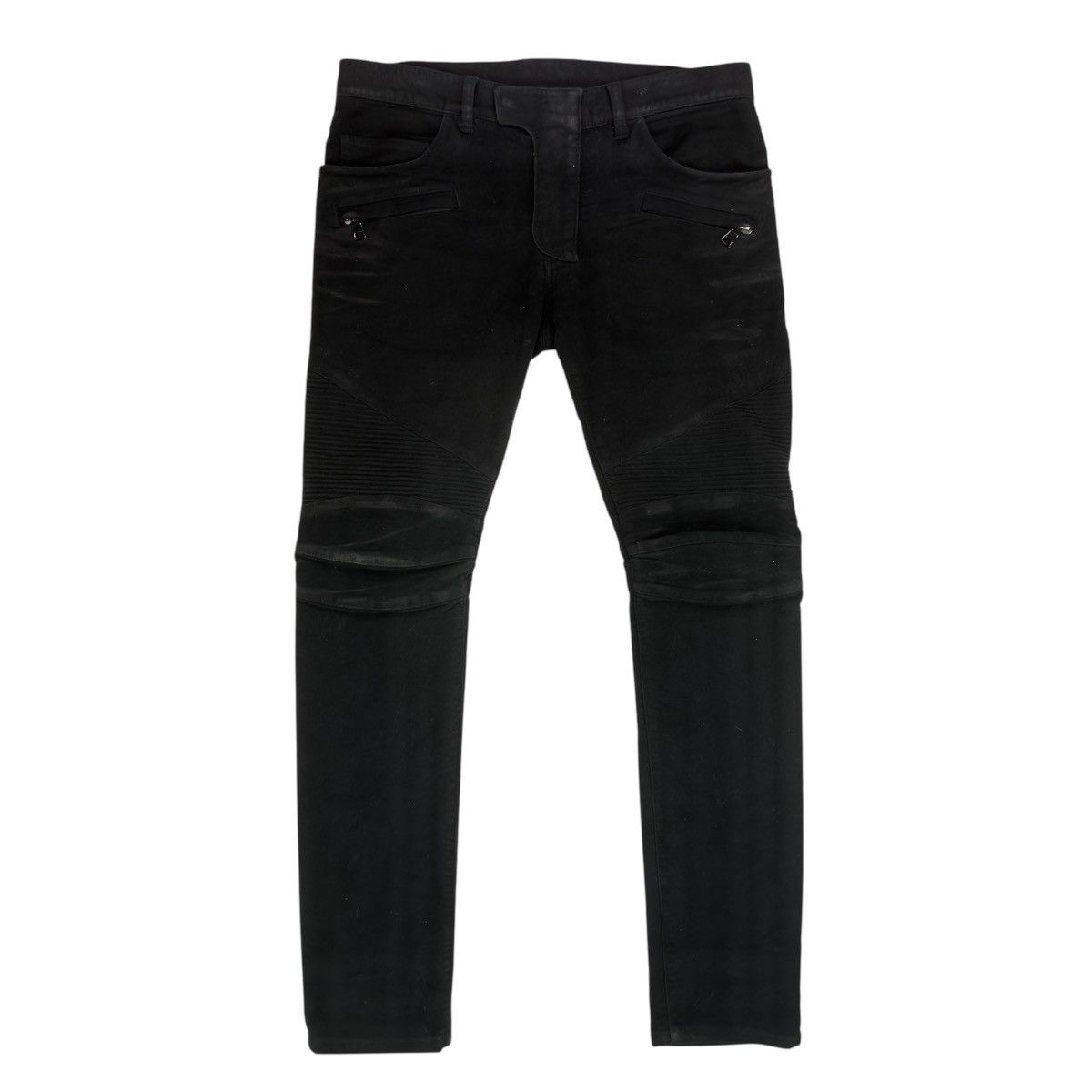 Balmain BALMAIN FW15 BLACK SUEDE BIKER DENIM Size US 32 / EU 48 - 2 Thumbnail