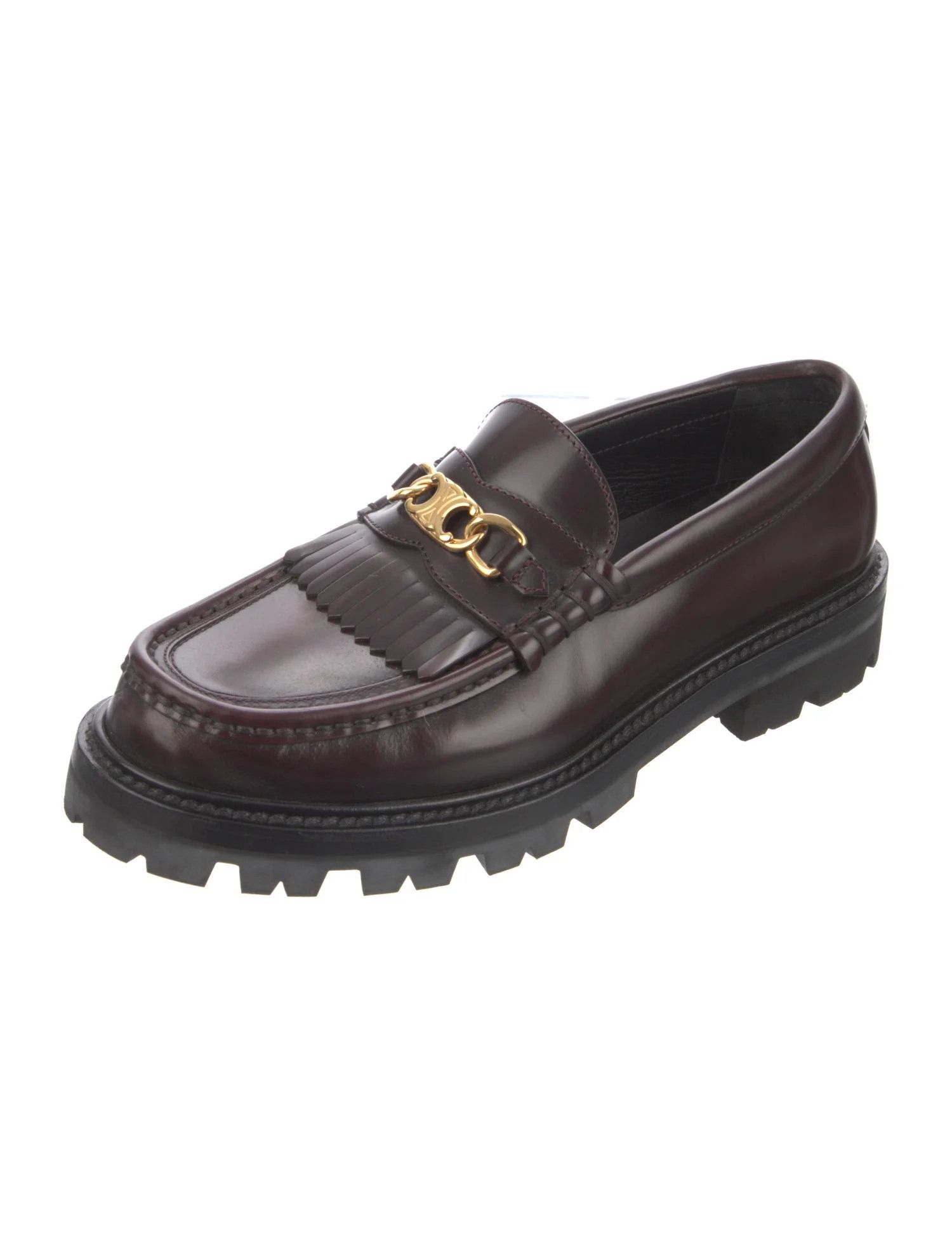 Celine o1bcso1str0724 Chunky Loafer W/Triomphe Polished Burgundy Size US 5 / IT 35 - 4 Thumbnail