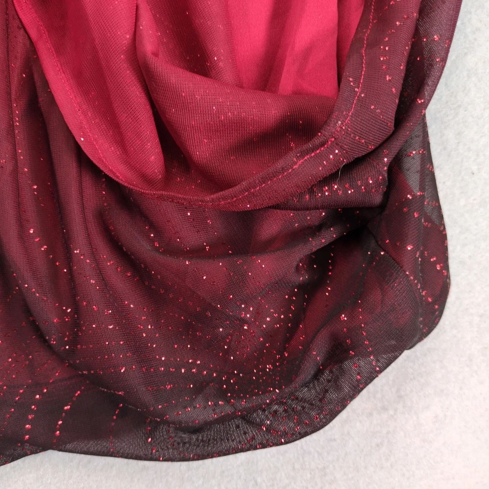 Other Sara Michelle Red Black Ombre Glitter Blouse Top Women's 2X Size XXL / US 16-18 / IT 52-54 - 10 Thumbnail
