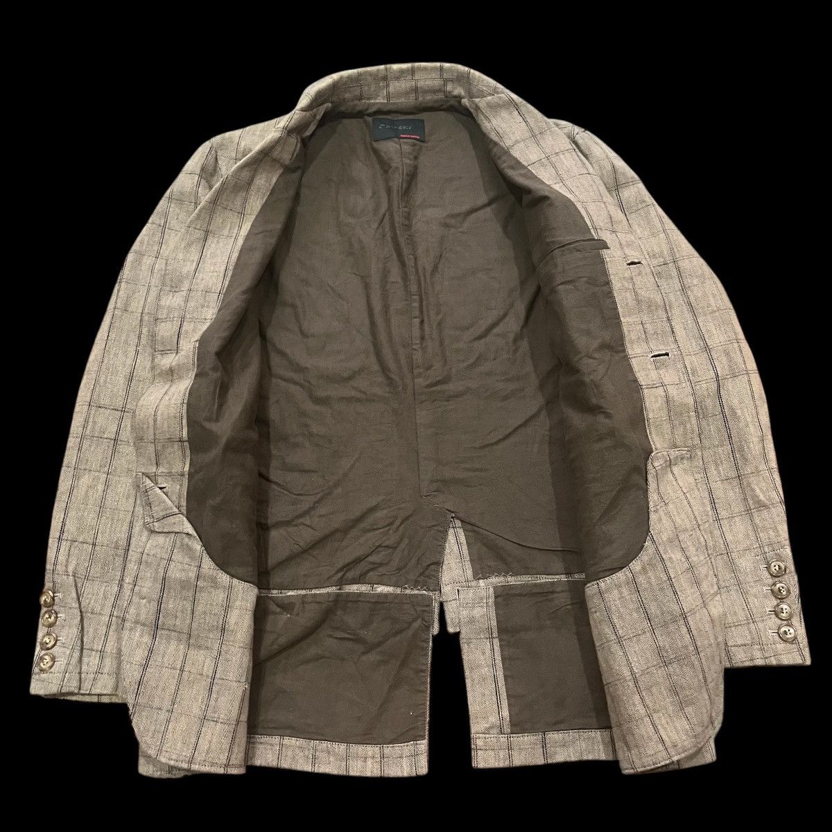 Japanese Brand Brown checked cotton blazer Size US M / EU 48-50 / 2 - 5 Thumbnail