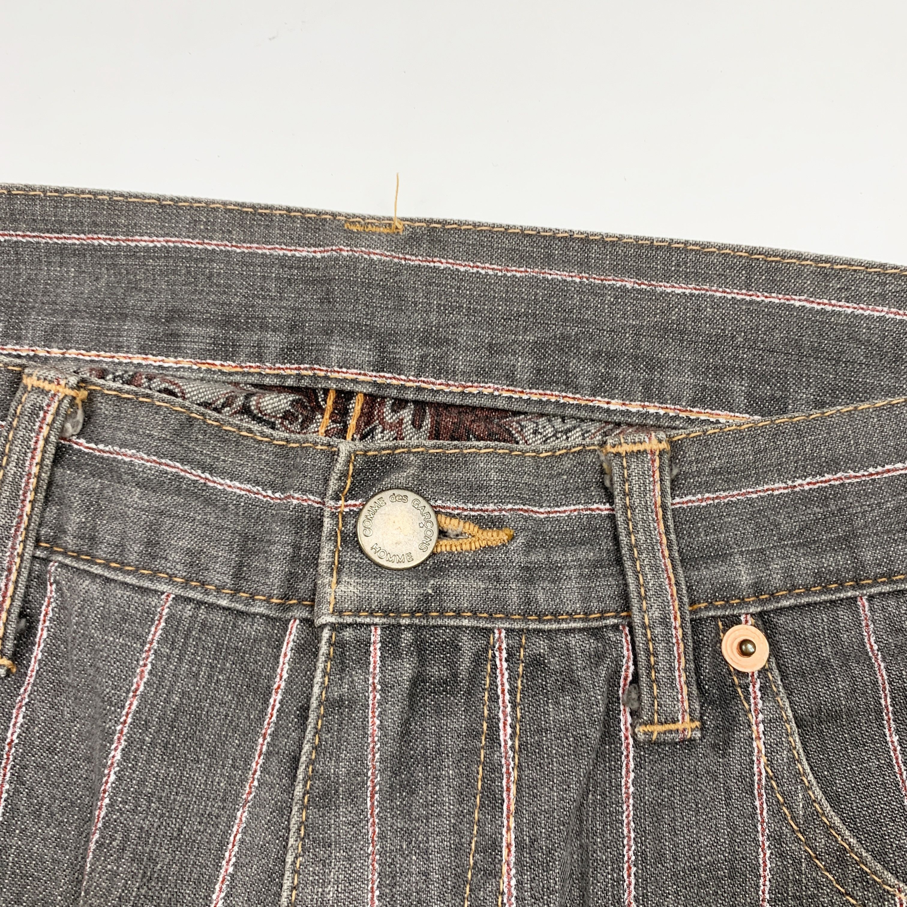 2004 Striped / Paisley Lined Denim Jeans