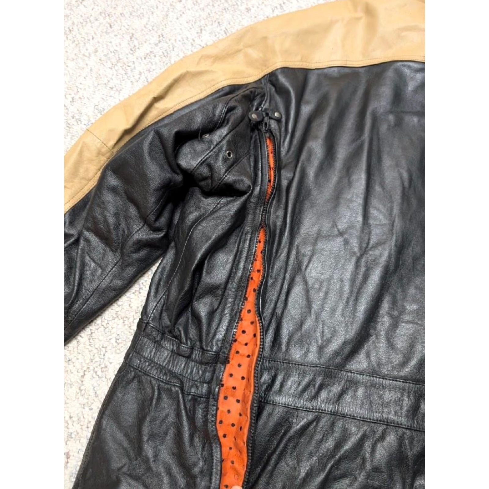 Harley Davidson VINTAGE Harley-Davidson leather Motorcycle Jacket 3XL Mens Black Racing Team cafe racer Size US XXL / EU 58 / 5 - 6 Thumbnail