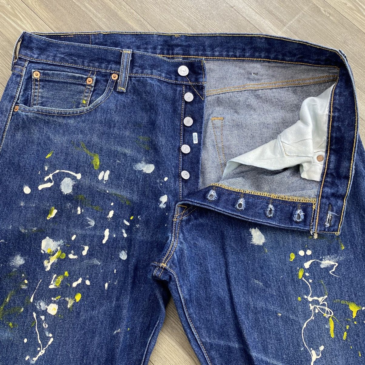 Levi's Vintage Clothing 2000s Vintage Levis 501 Painted 38x34 Blue Jeans Size US 38 / EU 54 - 8 Thumbnail