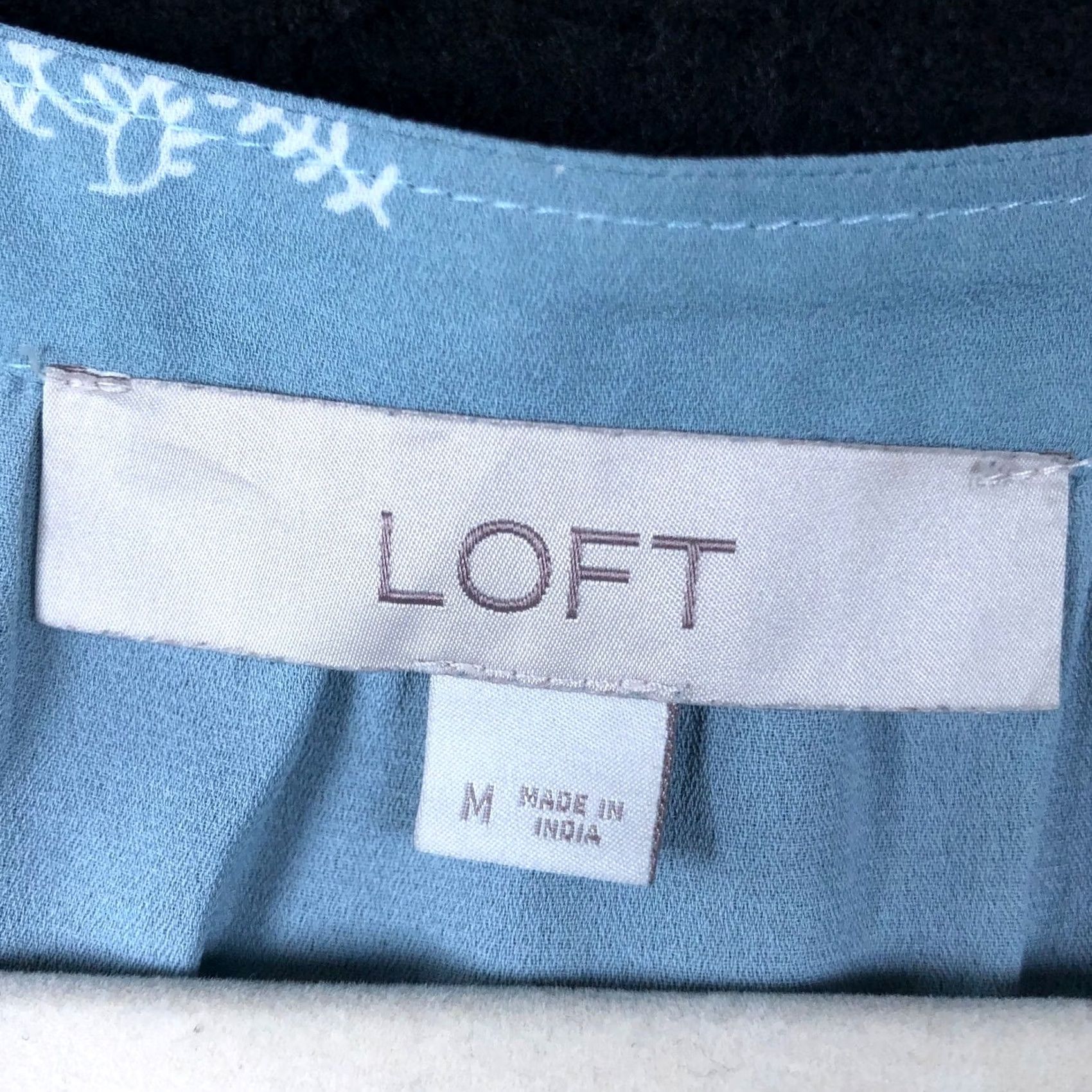 Loft LOFT Blouse Floral Boat Neck Long Balloon Sleeves M Women’s Blue White Size M / US 6-8 / IT 42-44 - 6 Thumbnail