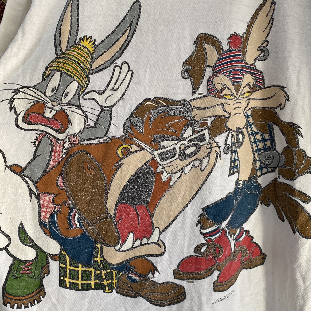 Cartoon Network × Vintage × Warner Bros Vintage Looney Tunes Tazmania Rap HipHop Squad Tees T Shirts Size US L / EU 52-54 / 3 - 5 Thumbnail