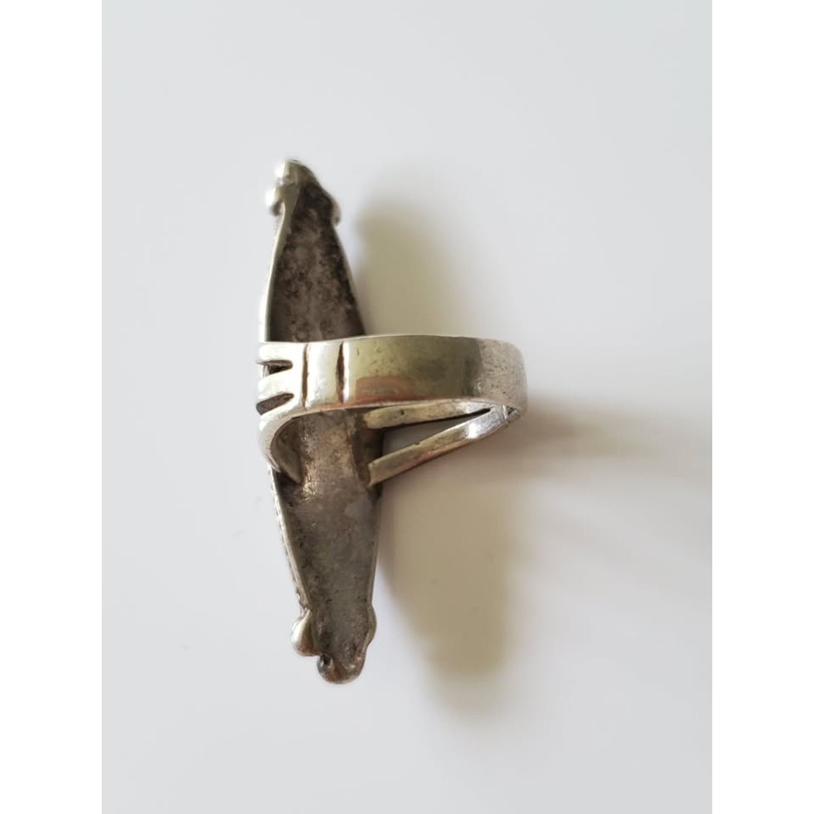 Other Vintage Navajo Sterling Silver Crushed Turquoise Coral Ring Size ONE SIZE - 3 Thumbnail