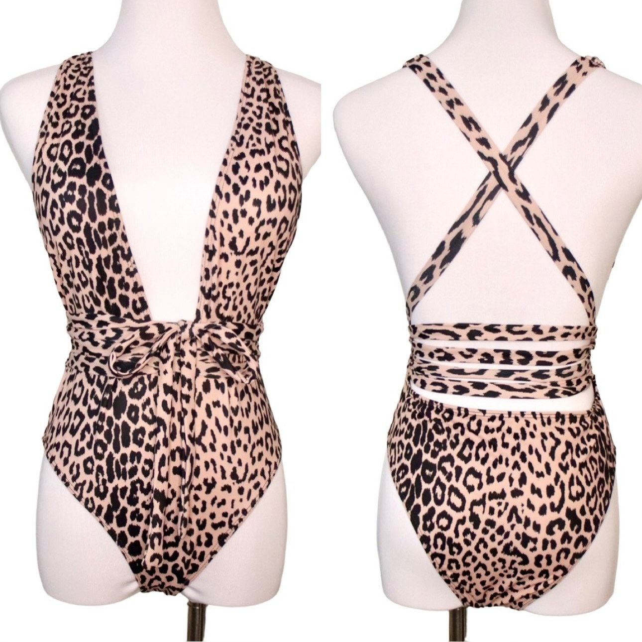 Shein Shein Cheetah Print Deep Plunge 1pc Swimsuit SMALL Baddie Size S / US 4 / IT 40 - 3 Thumbnail