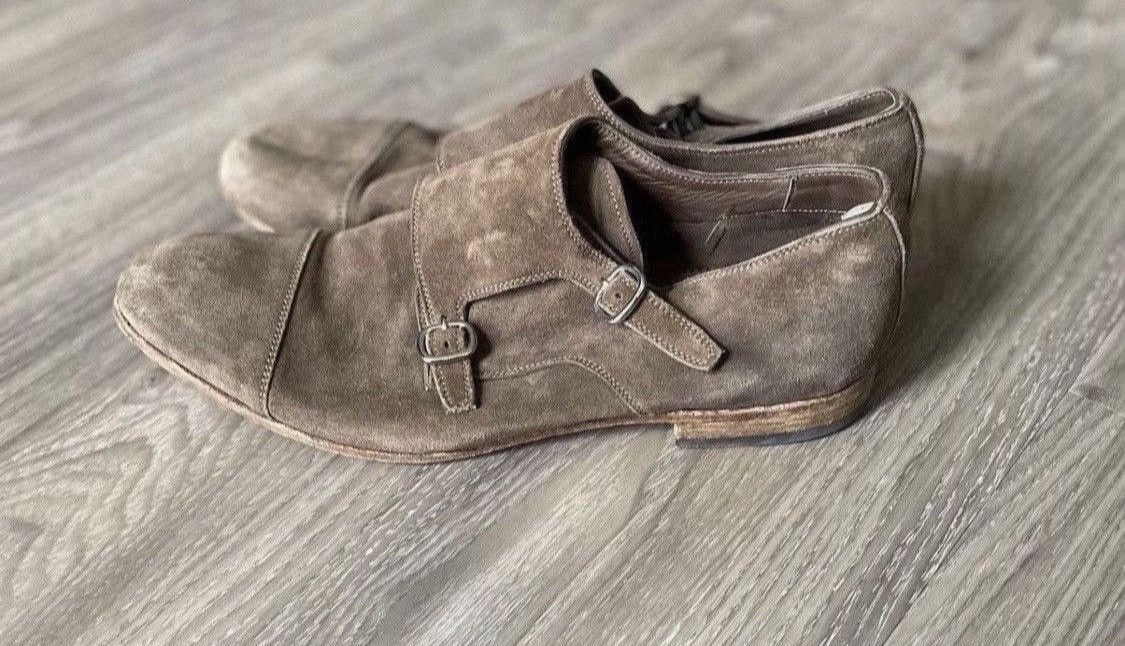 Officine Creative CF Stead Flint Suede Double Monk Shoes Size US 10 / EU 43 - 5 Thumbnail