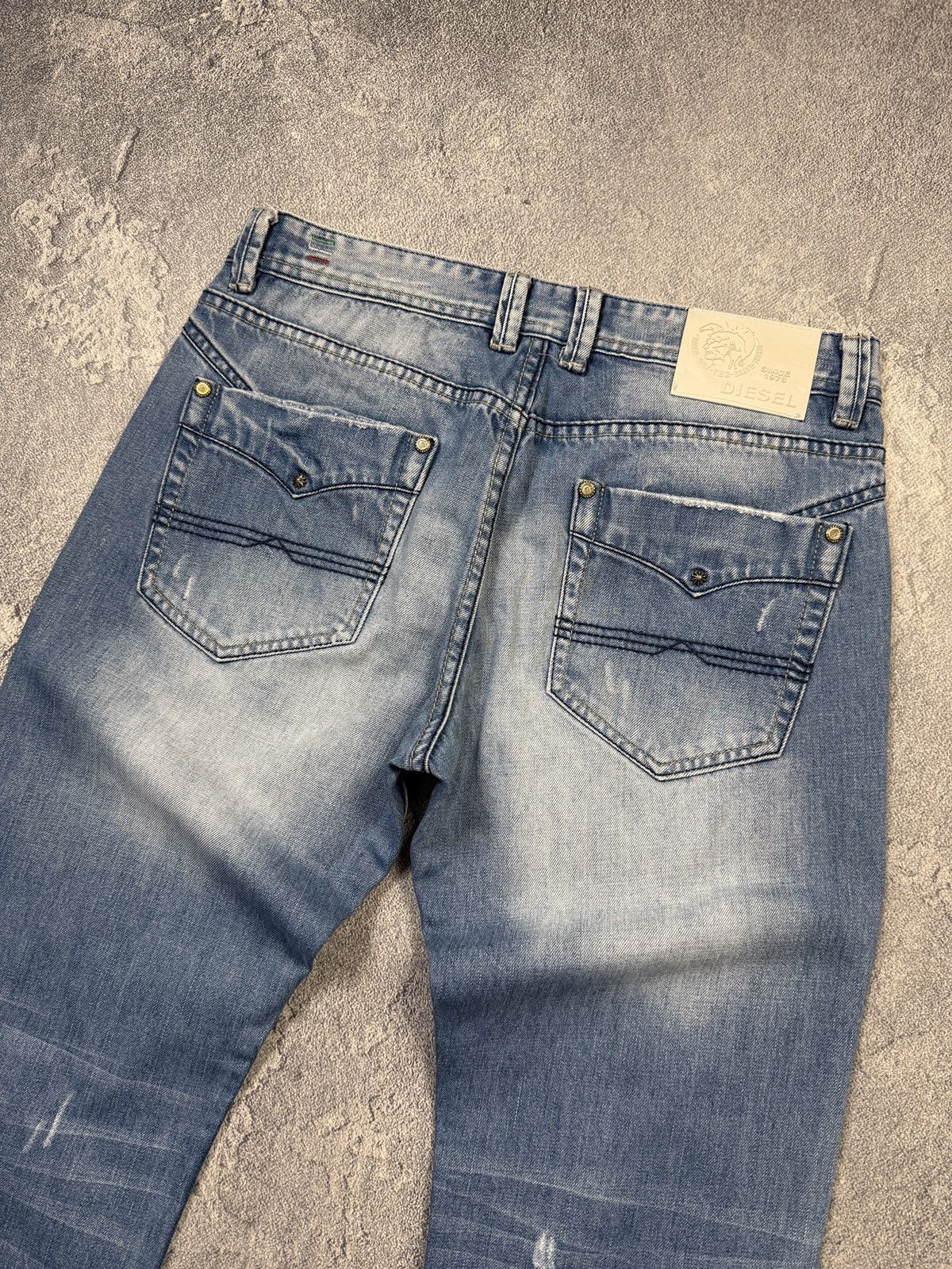 Diesel Vintage Diesel Jeans Distressed Faded Flared Wide Baggy Y2K Size US 33 - 10 Thumbnail