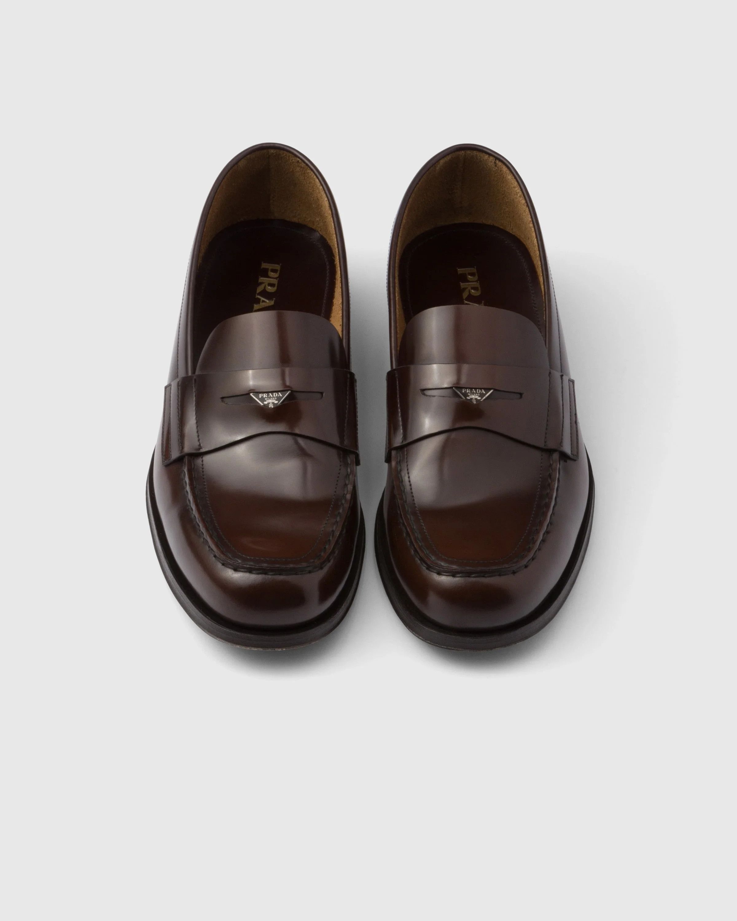 Prada o1mt1gz0226 Brushed Leather Loafers in Brown Size US 9.5 / EU 42-43 - 4 Thumbnail