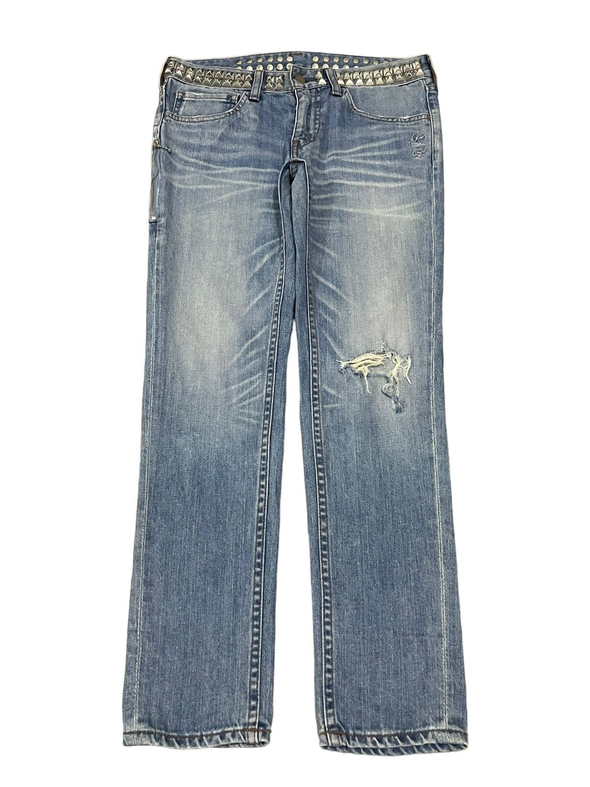 Levi's Vintage Levi’s Spiked Denim Distressed Punk Goth Style Jeans Size 29" - 1 Thumbnail