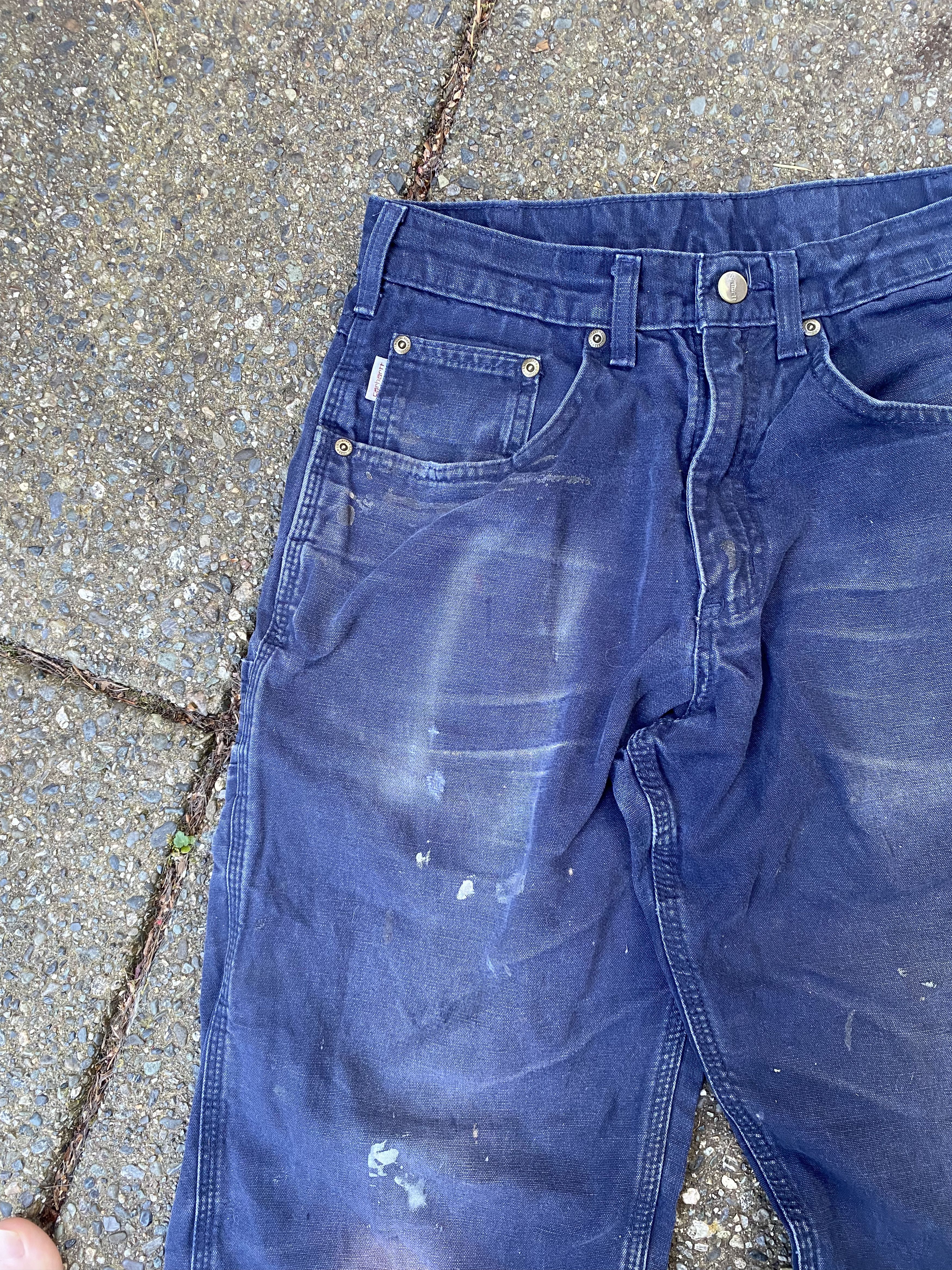 Carhartt × Vintage Vintage 90s Carhartt Single Knee Washed Navy Rare Work Pant Size US 32 / EU 48 - 3 Thumbnail