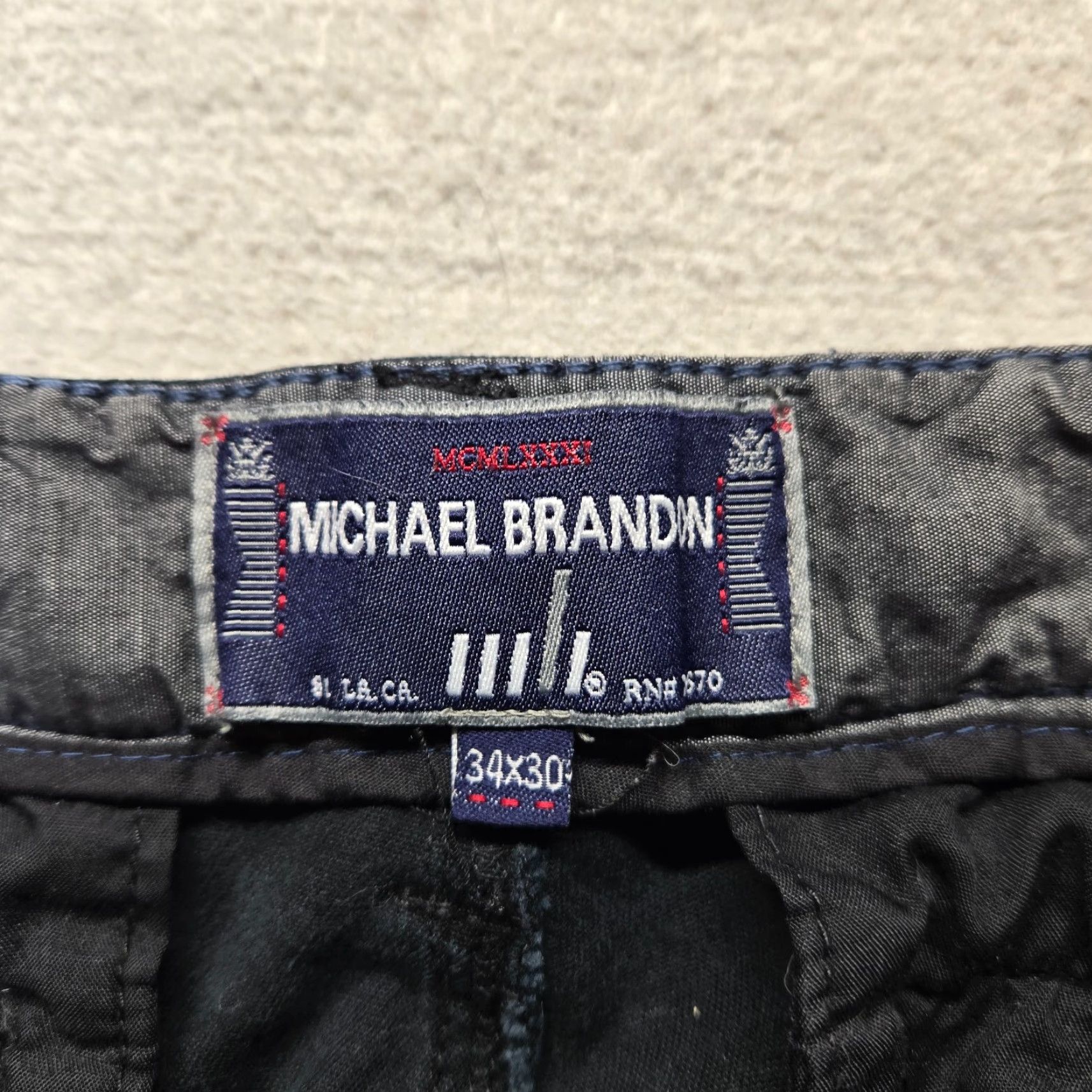 Vintage MICHAEL BRANDON Straight Jeans Men 34x30 Gray Charcoal Wash 5-Pocket Cotton Denim Jeans Mens Regular 34 Gray Size US 34 / EU 50 - 3 Thumbnail
