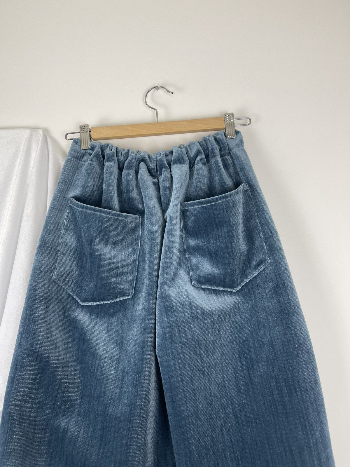 Chorley Velvet shiny imitation denim baggy wide leg sweatpants Size US 34 / EU 50 - 4 Thumbnail