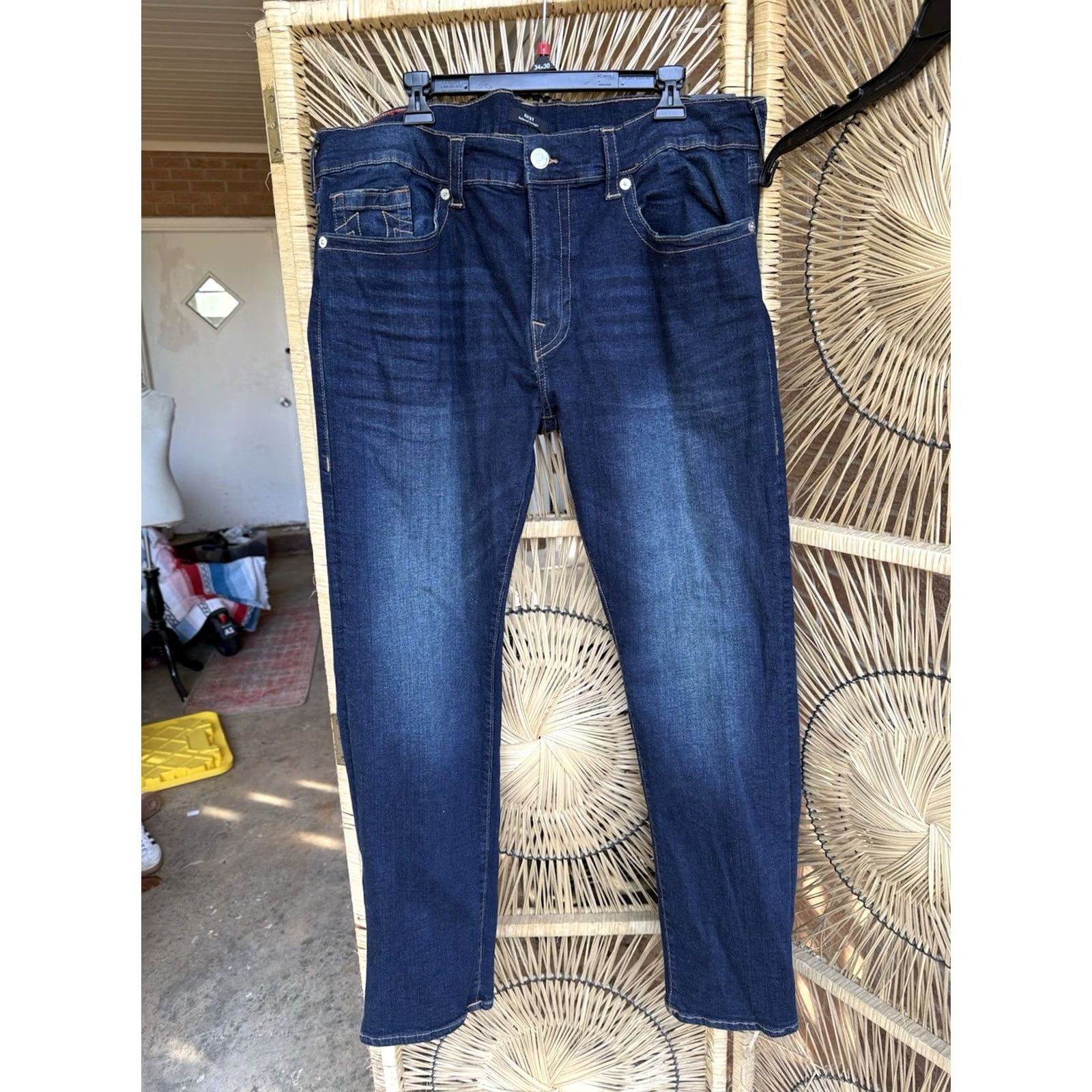 True Religion VINTAGE True Religion Ricky Relaxed Straight Jeans Mens 40x32 Dark Wash Stretch Denim Size US 40 / EU 56 - 2 Thumbnail