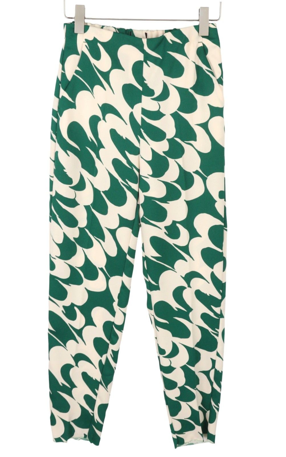 Max Mara EU34 Green Printed Zip Fly Tapered Trousers 88900 Size 24" / US 00 / IT 34 - 2 Thumbnail