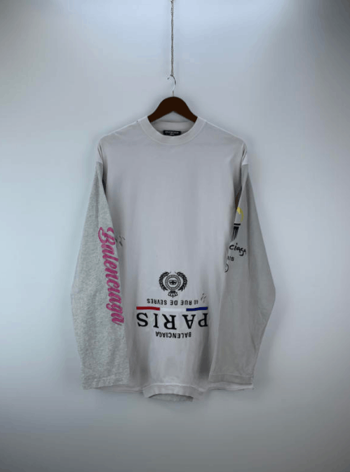 Balenciaga Balenciaga Oversized Long-Sleeve T-Shirt 2M Size US M / EU 48-50 / 2 - 1 Thumbnail