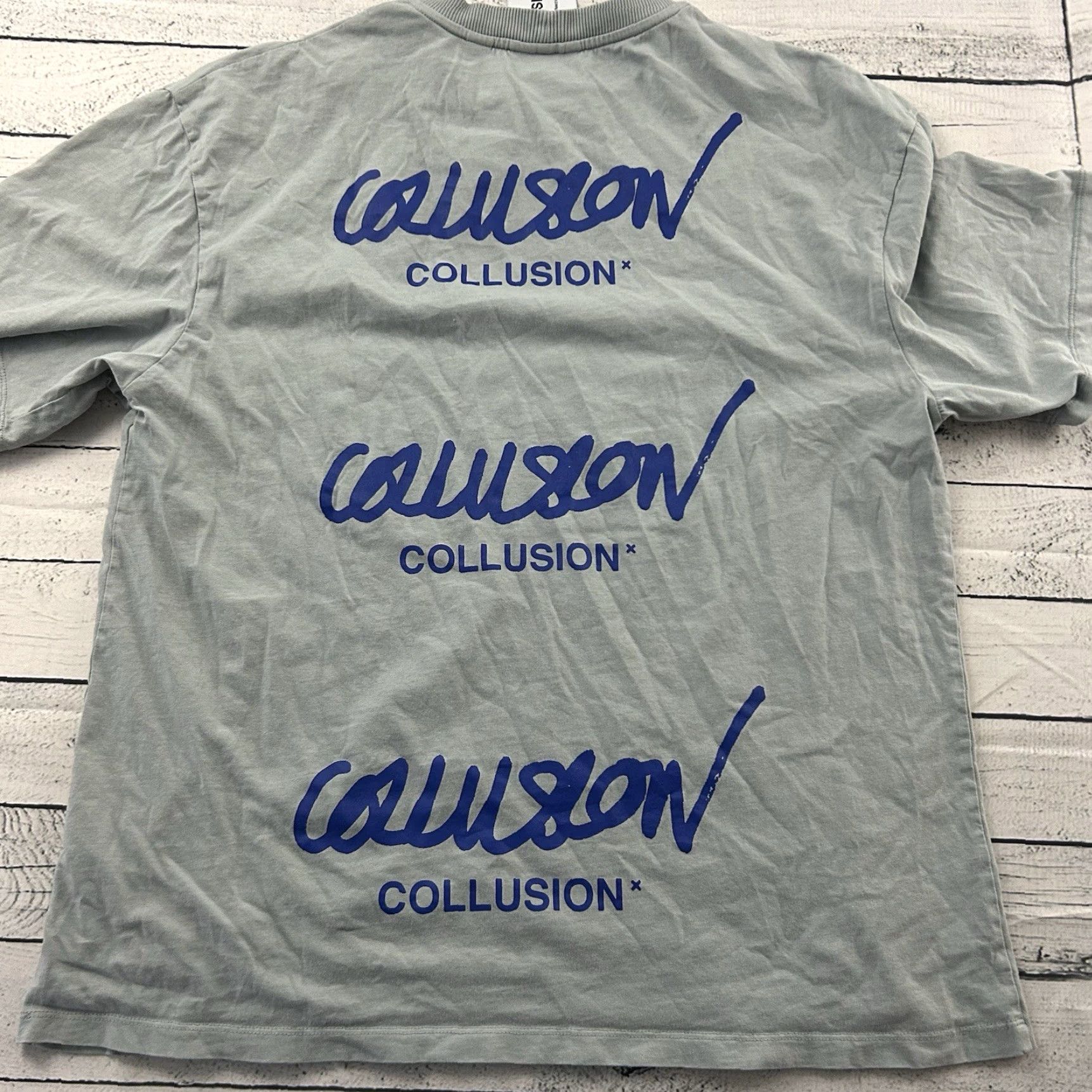 Vintage Collusion Short Sleeve T-Shirt Mens M Gray Made in Turkey Size US M / EU 48-50 / 2 - 6 Thumbnail