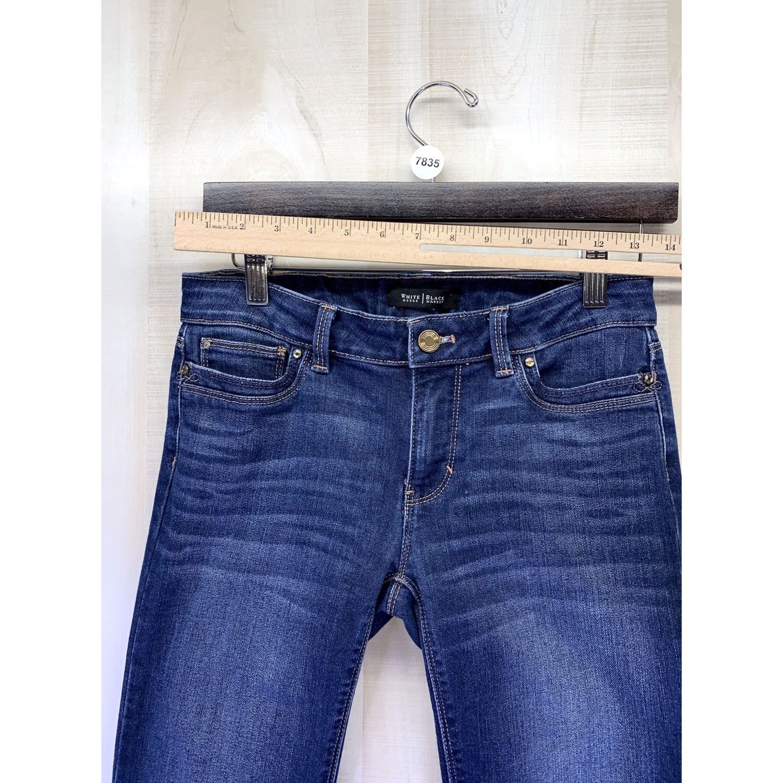 White House Black Market White House Black Market Jeans Womens Slim Leg Stretch Denim Skinny Size 0 Blue Regular 0r Mens Womens Boys Girls Size 25" / US 0 / IT 36 - 2 Thumbnail