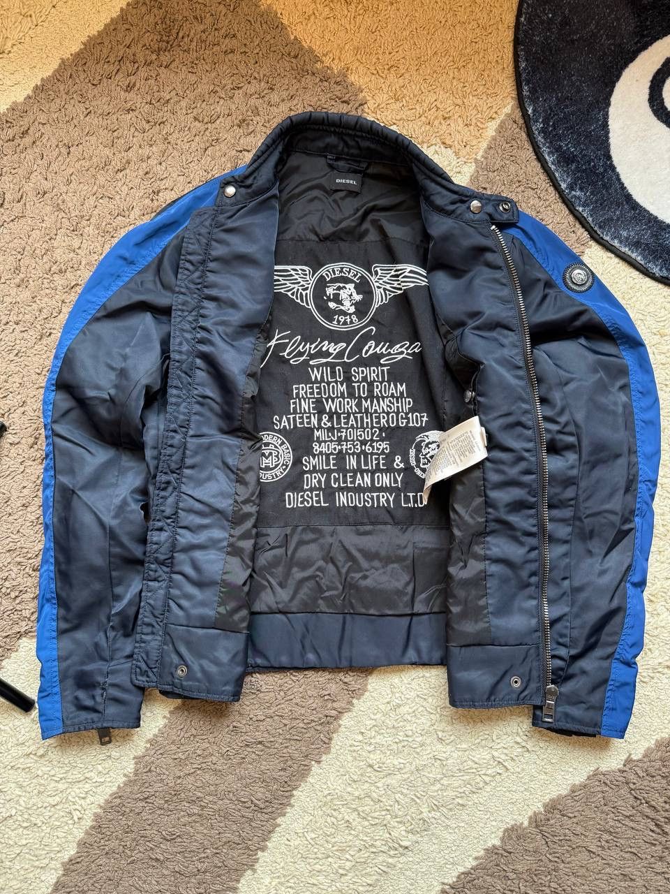 Diesel Diesel Flying Cougar Jacket Light Dark Blue Nylon Bomber Size US S / EU 44-46 / 1 - 3 Thumbnail