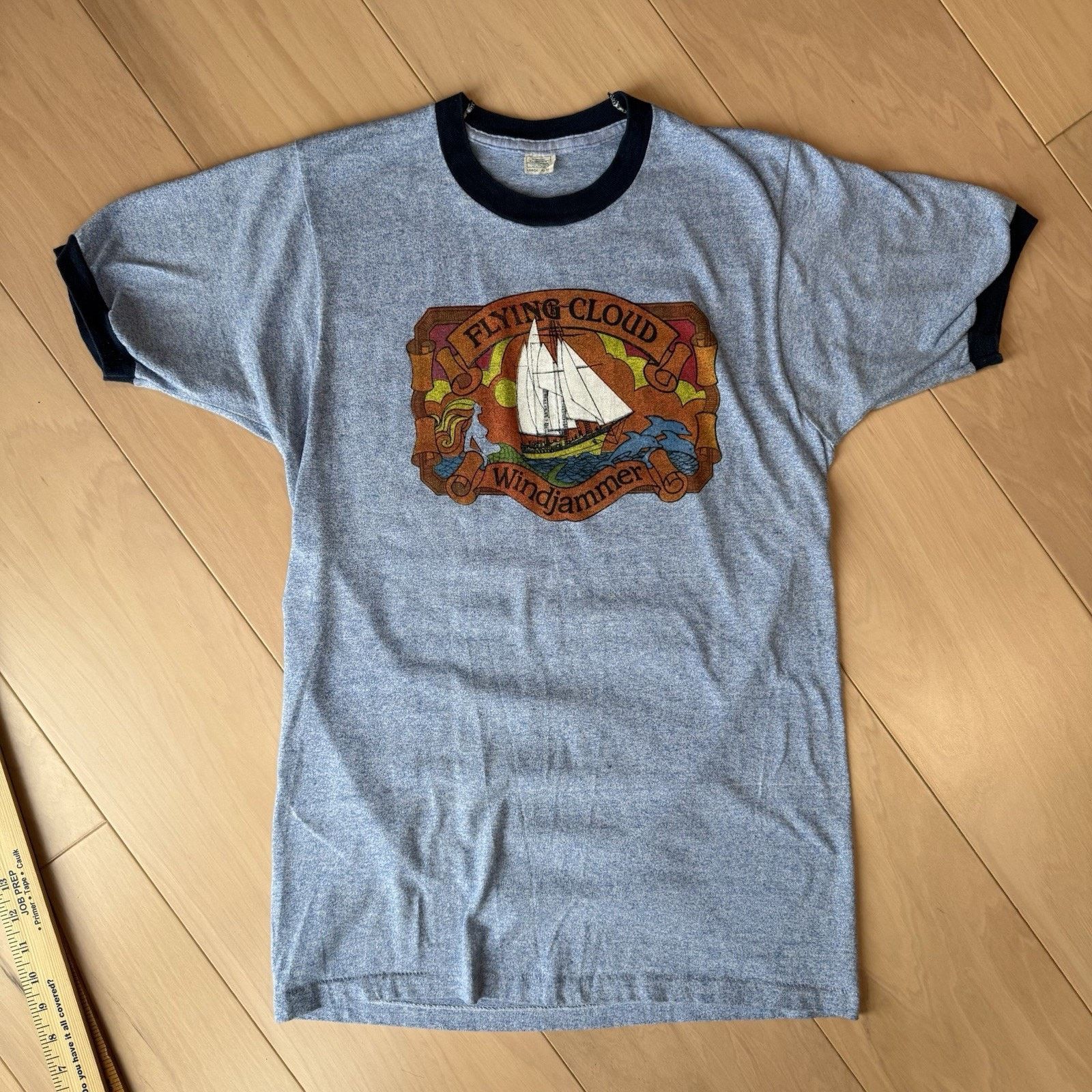 Vintage Vintage Flying Cloud Windjammer Shirt L Blue 80s Ringer Size US L / EU 52-54 / 3 - 2 Thumbnail