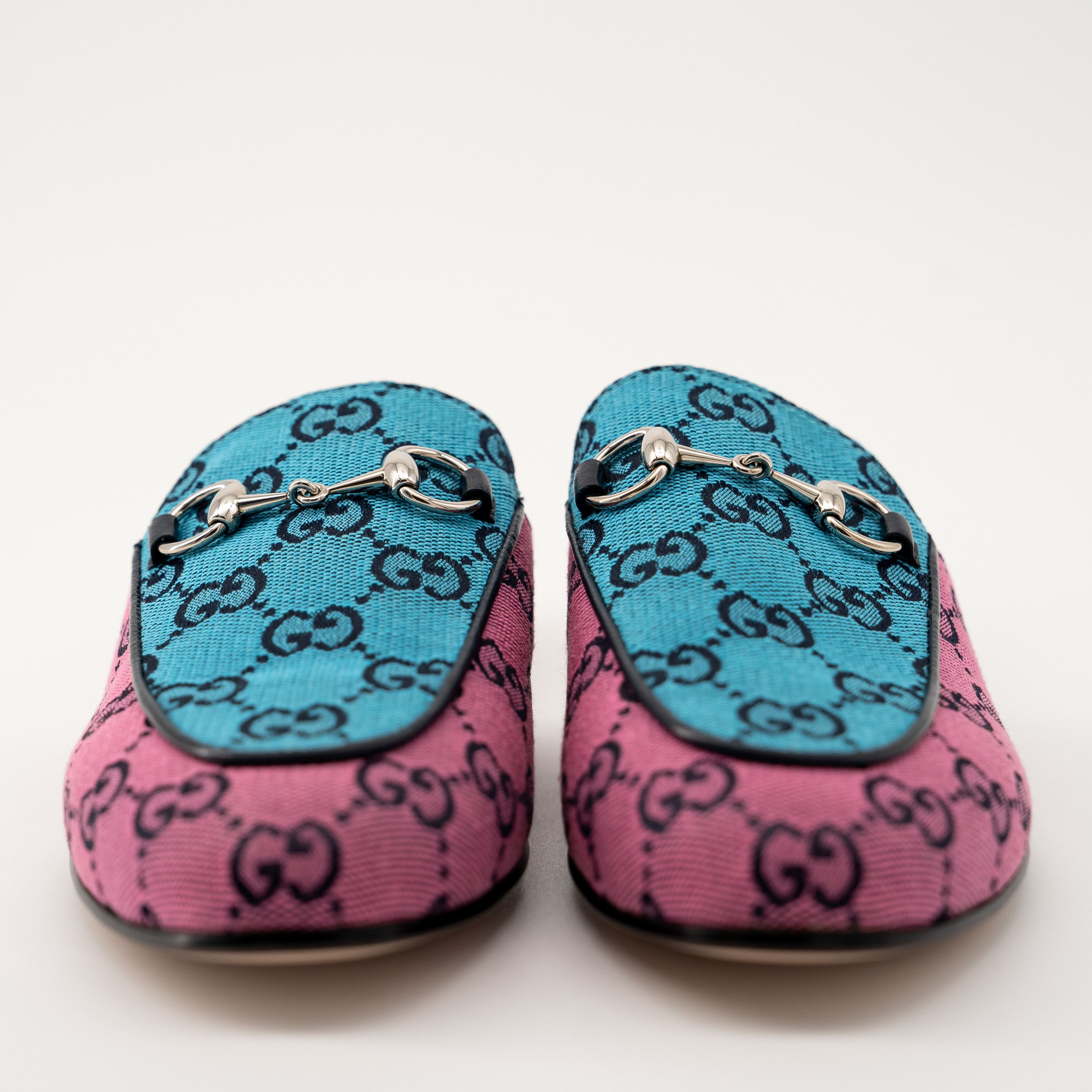 Gucci 35.5G 5.5 US Gucci Princetown Blue Pink GG Mules Slipper Size US 5.5 / IT 35.5 - 2 Thumbnail