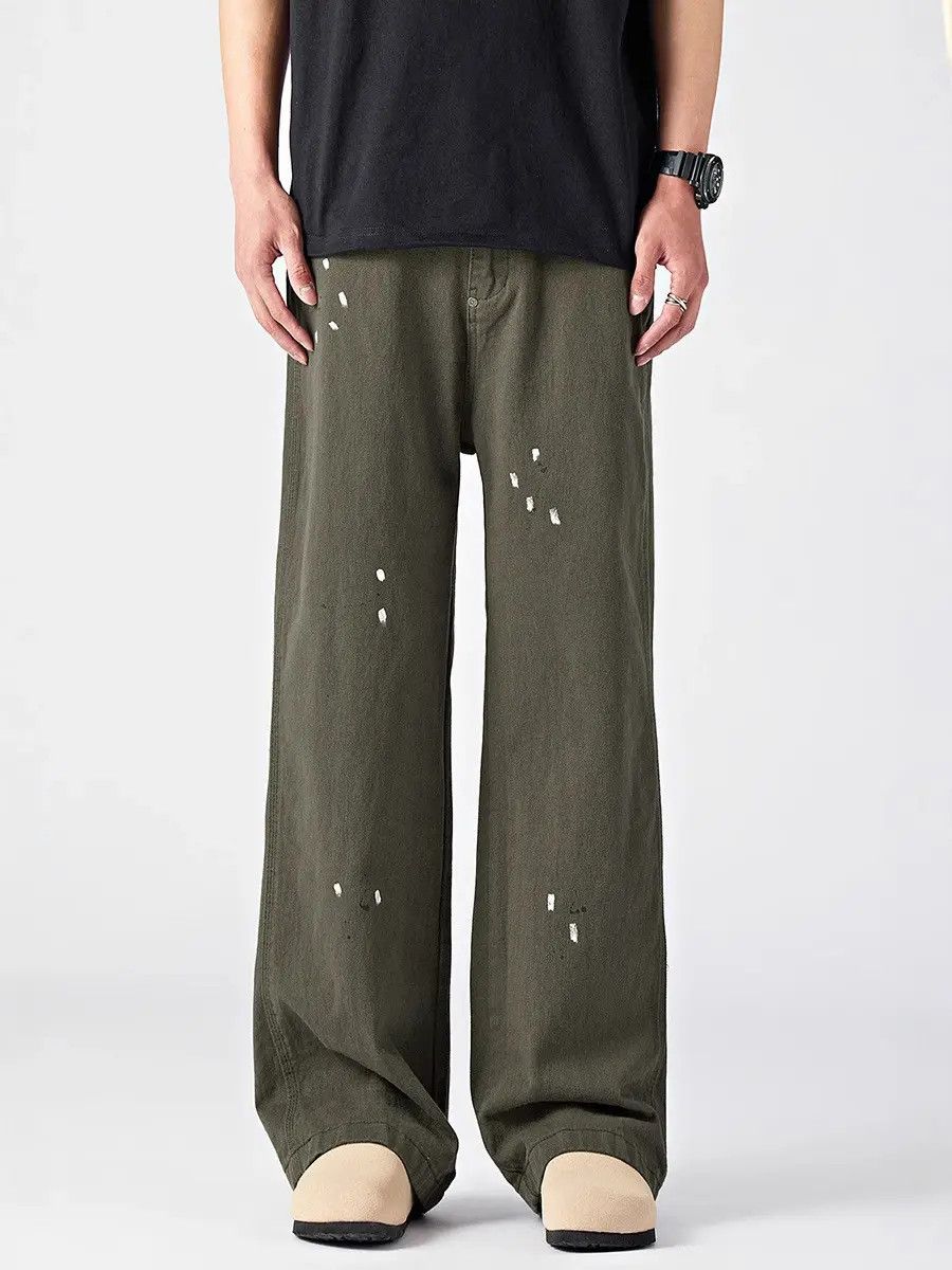 Japanese Brand × Jean Retro loose splashed ink wide leg jeans Size US 32 / EU 48 - 1 Thumbnail