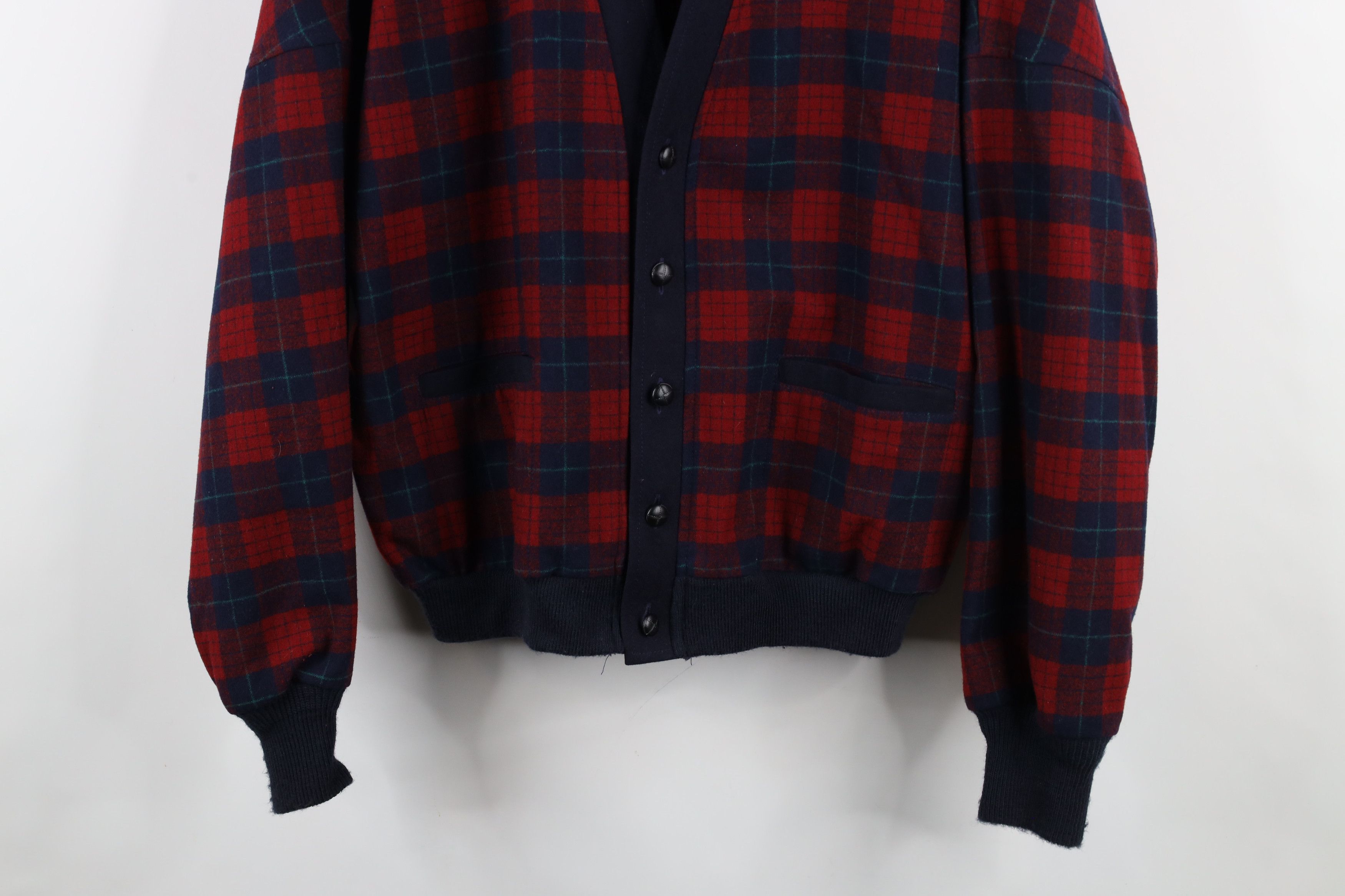 Pendleton × Vintage Vintage 70s Pendleton Virgin Knit Cardigan Sweater Plaid USA Size US XL / EU 56 / 4 - 3 Thumbnail