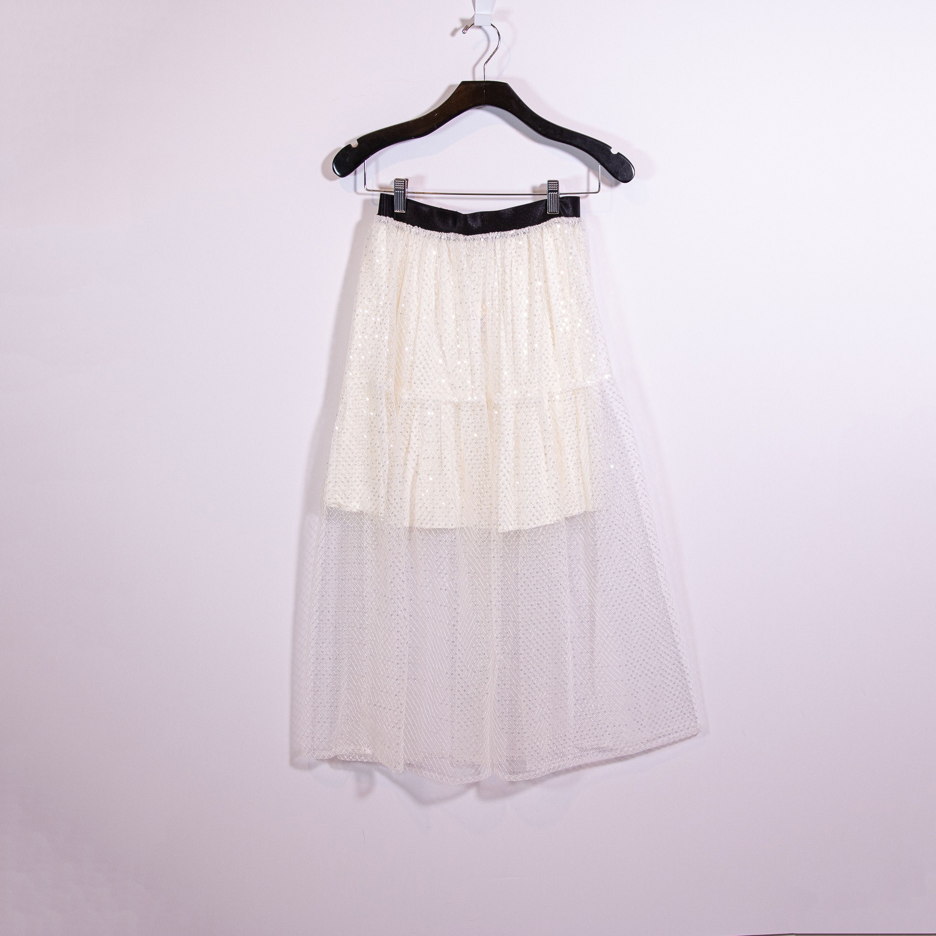 Maje NEW Maje Jiris Sequin Embellished Tulle Mesh Pull On Midi Size 27" / US 4 / IT 40 - 1 Thumbnail