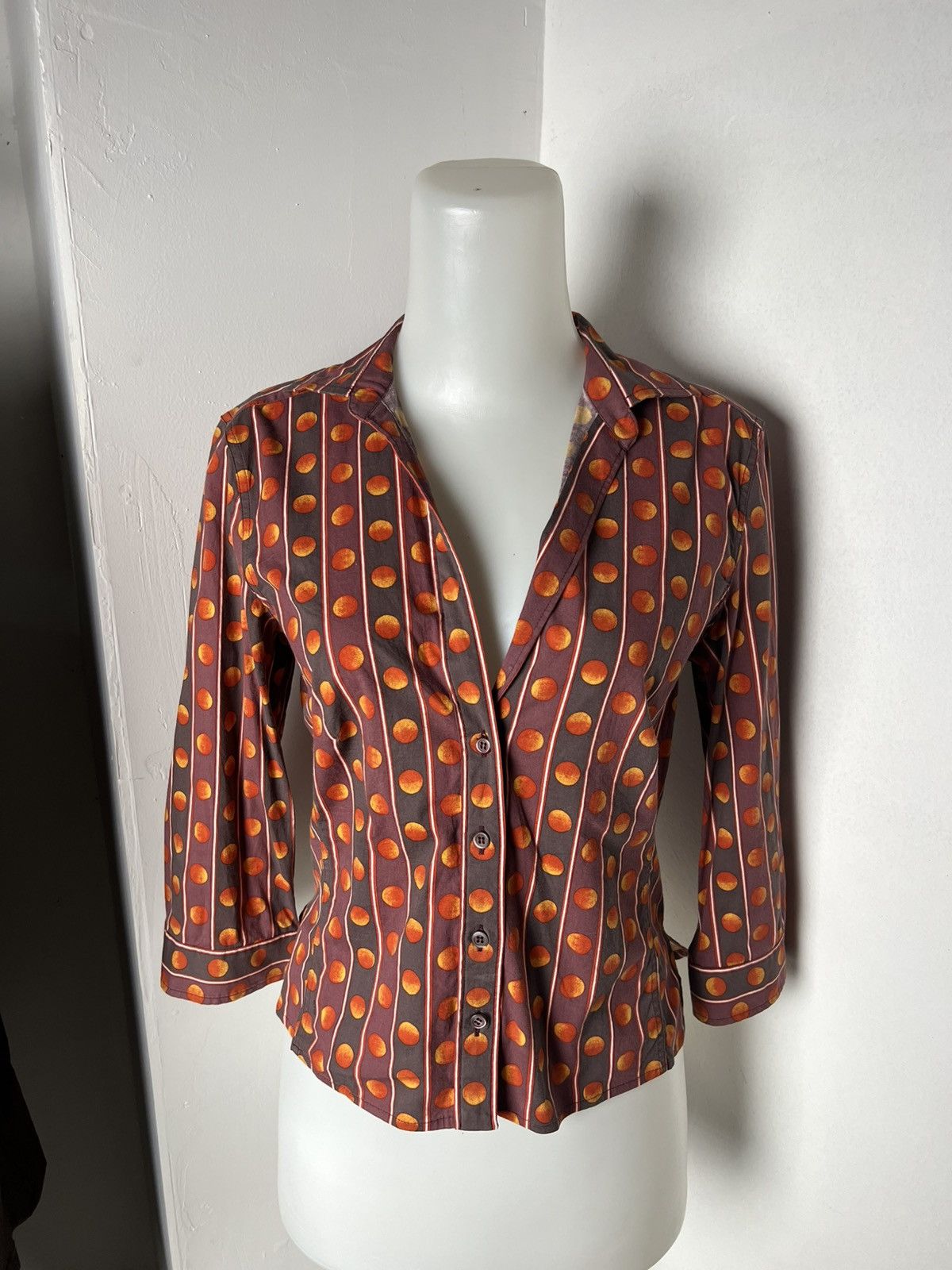 Prada Archive Prada Spring 2004 Eclipse Print Cropped Blouse Shirt Size M / US 6-8 / IT 42-44 - 2 Thumbnail