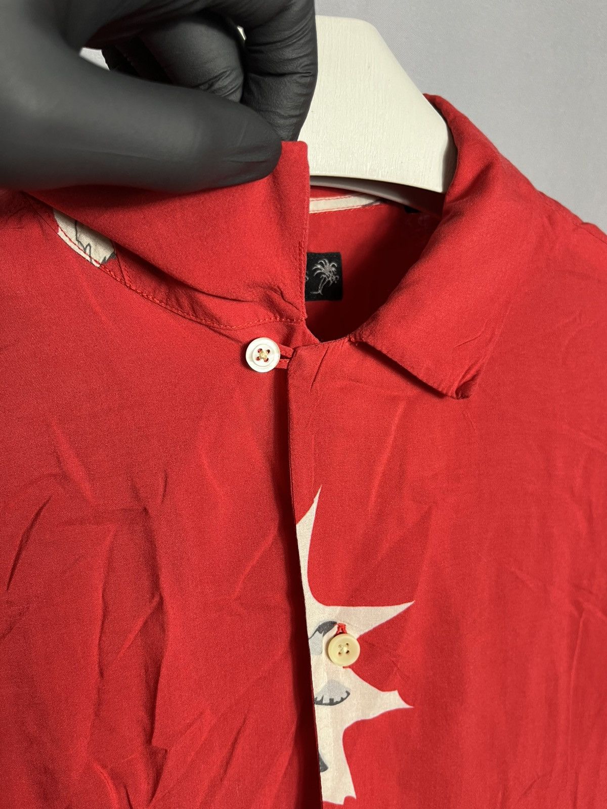 Allsaints Allsaints mokapu red viscose shirt mens lightweight floral Size US S / EU 44-46 / 1 - 4 Thumbnail
