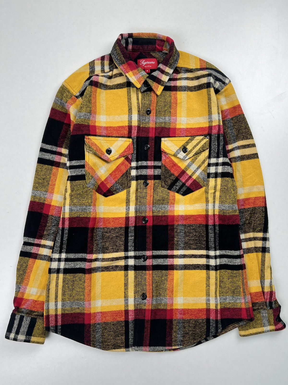 image of Supreme Flannel S in Orange, Men's (Size Small)