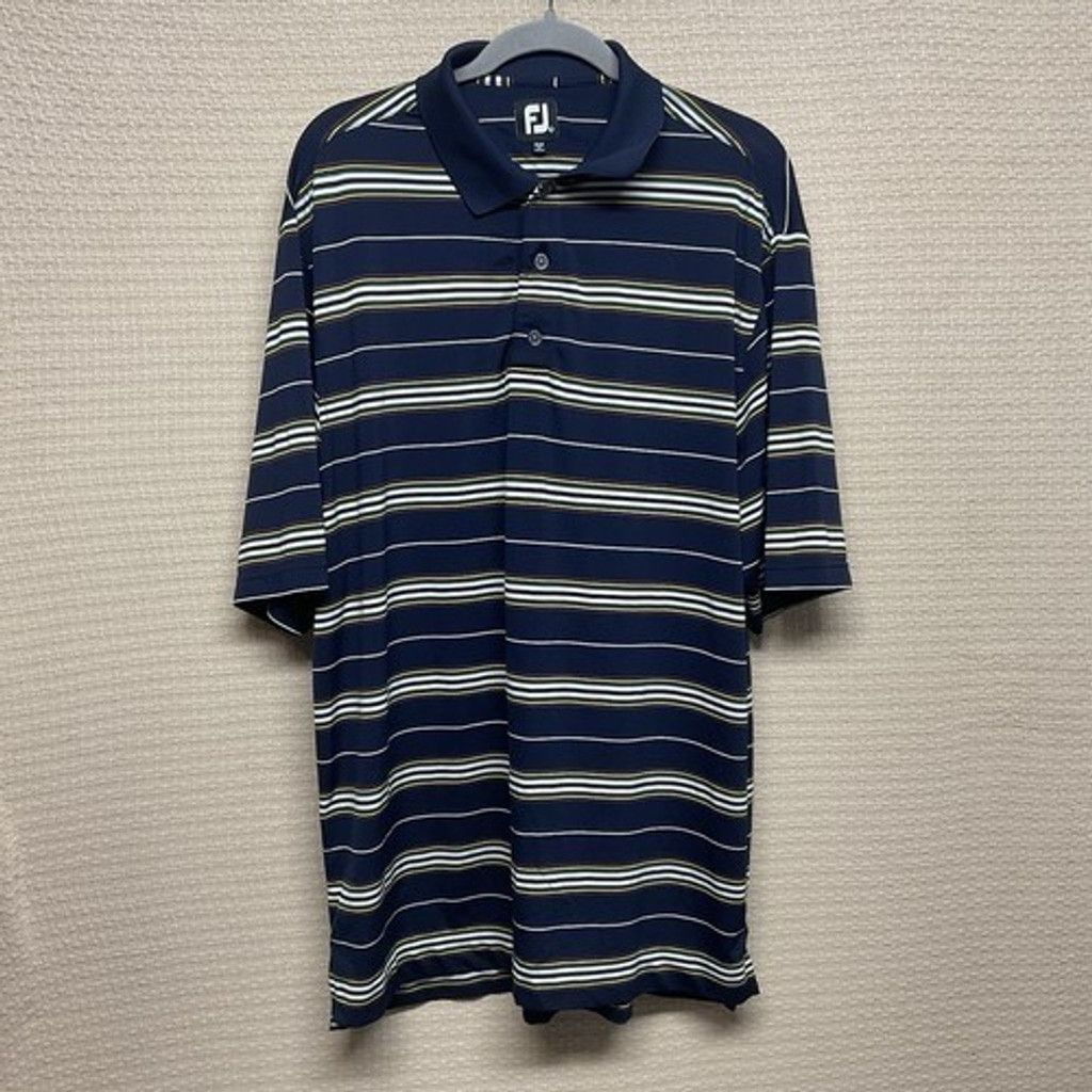 Footjoy FootJoy Navy Striped Short Sleeve Golf Polo Shirt Men Large Size US L / EU 52-54 / 3 - 10 Thumbnail